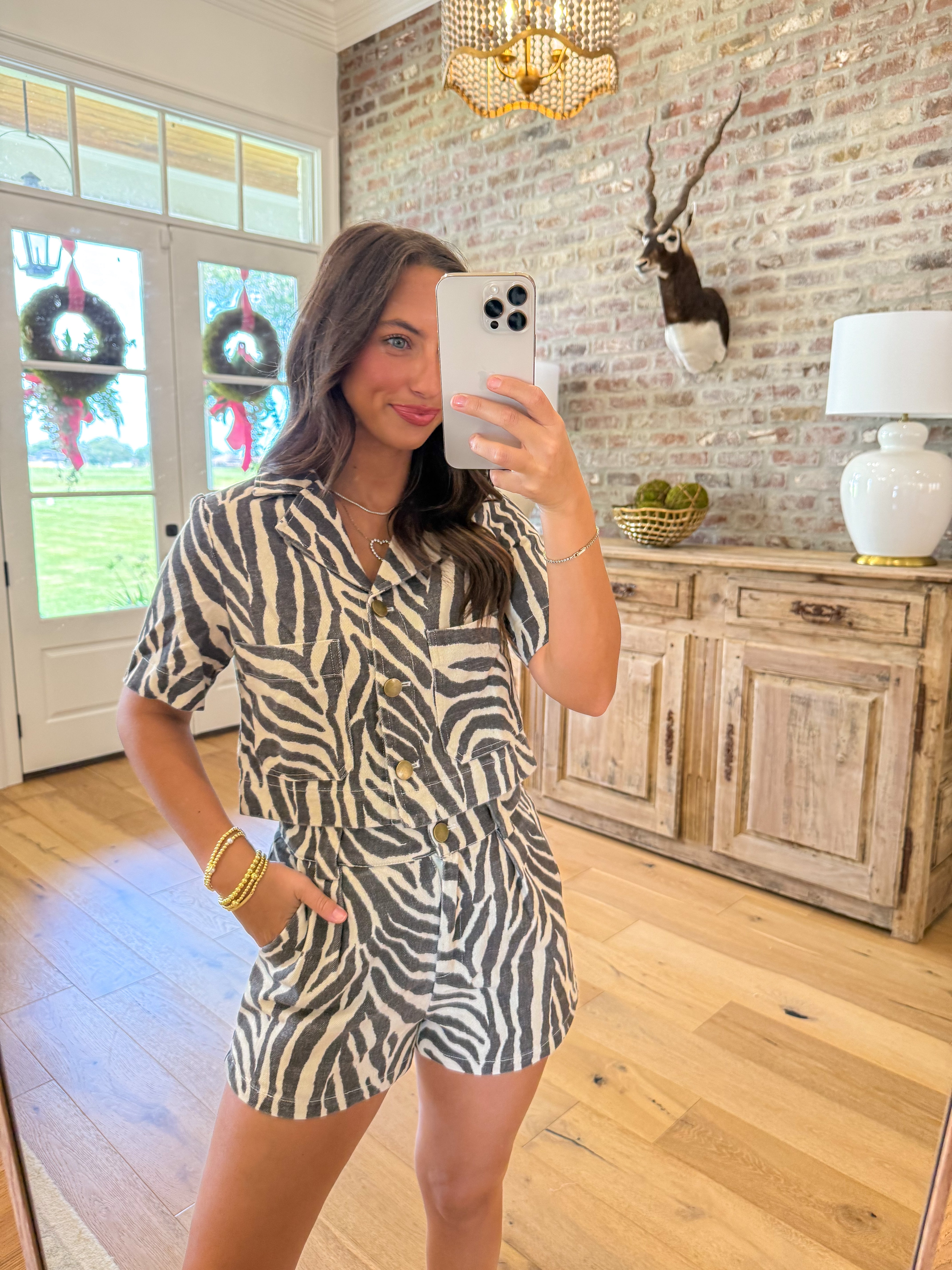 Wild Side Zebra Short Set