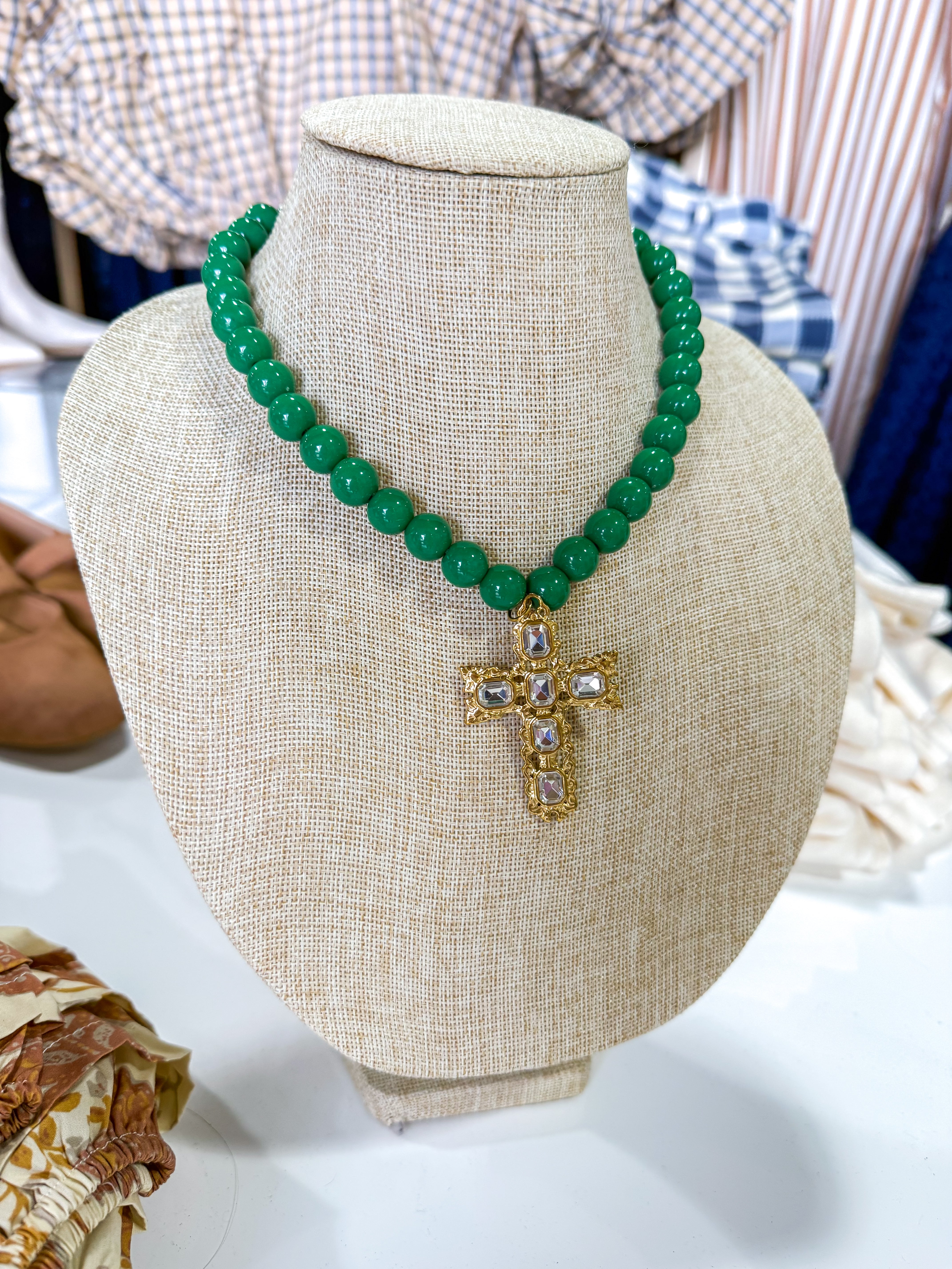 Kelly Gren Cross Beaded Necklace