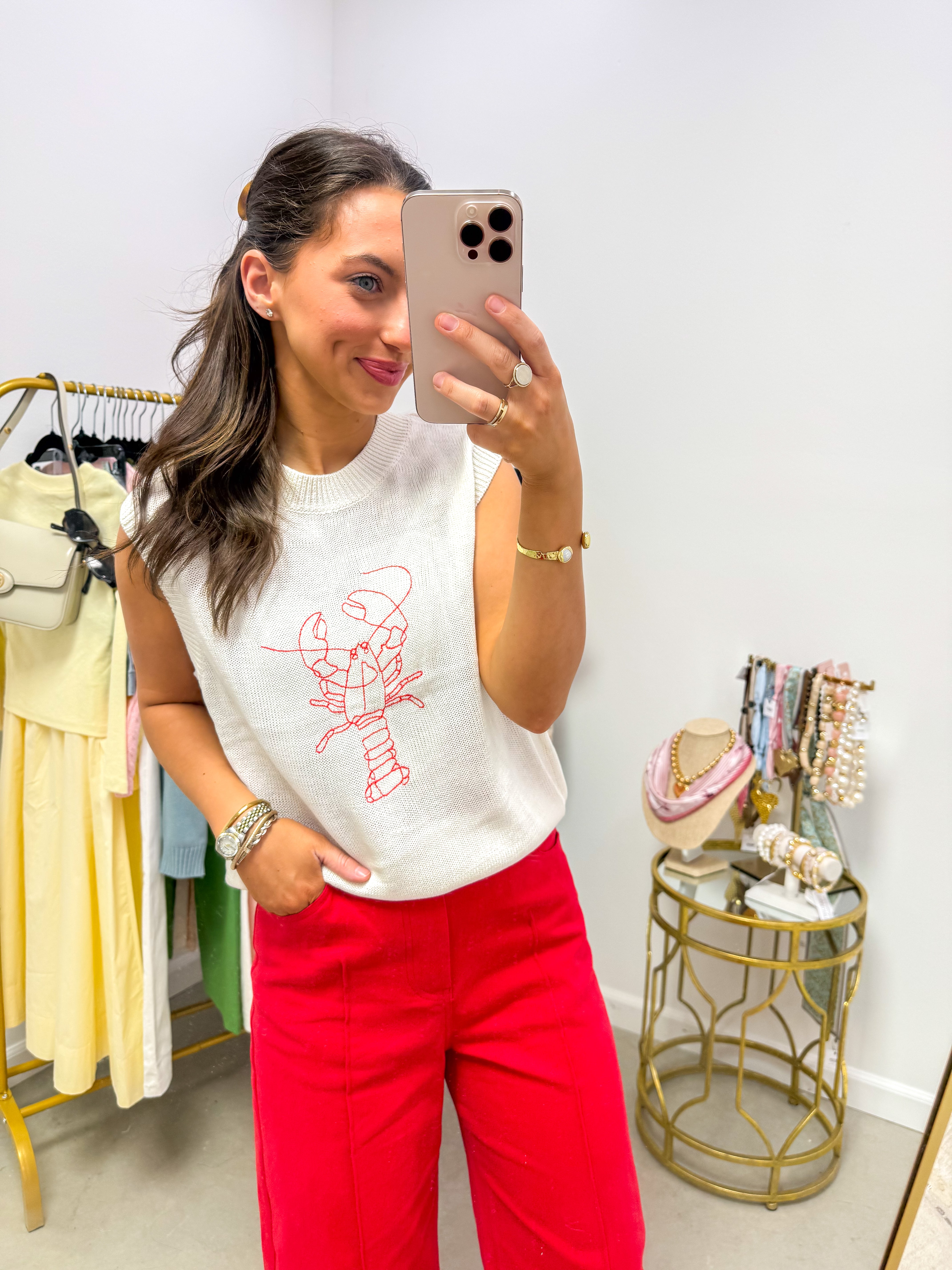 Coastal Charm Crawfish Sweater Vest