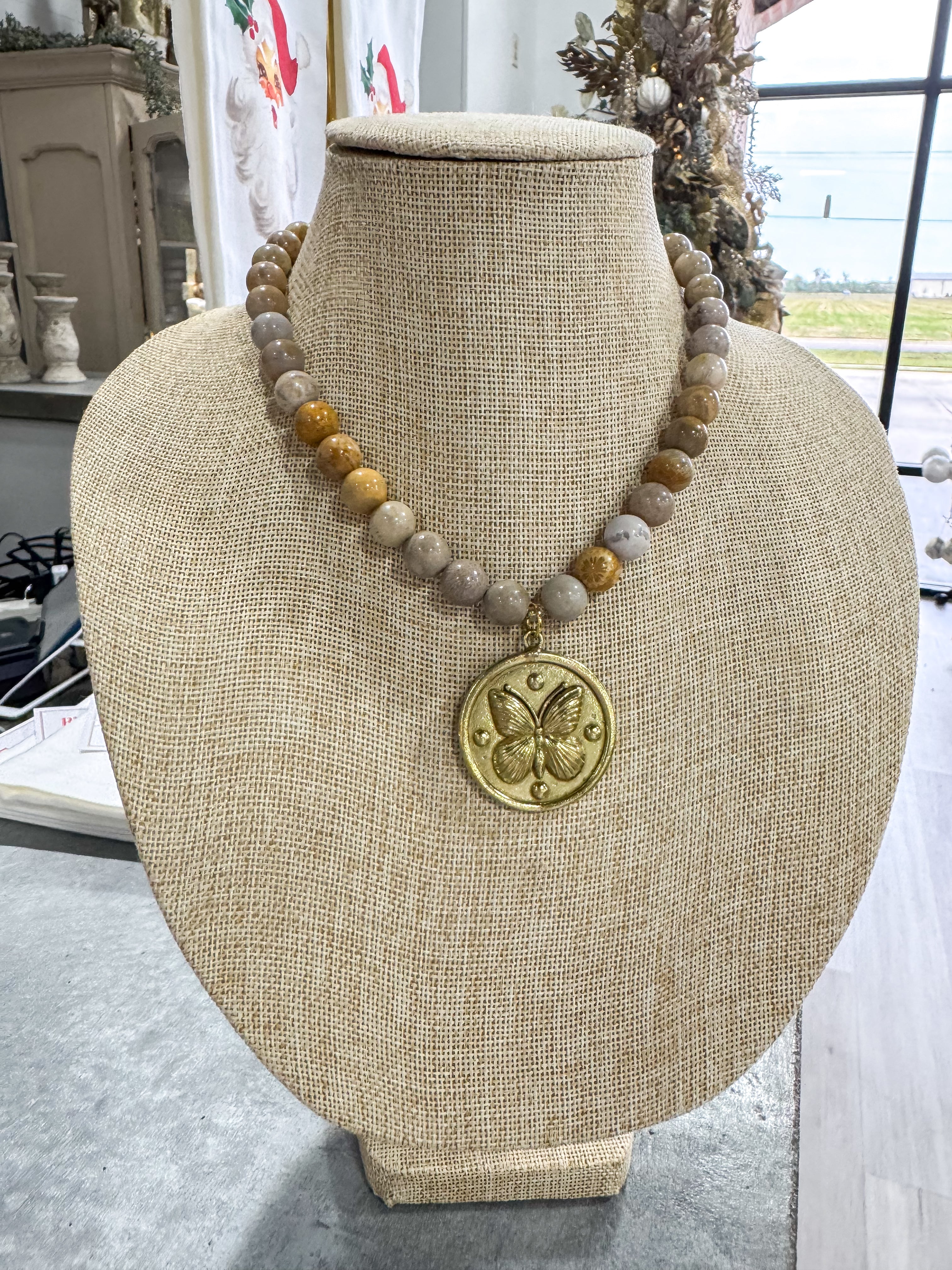 Butterfly Stone Necklace