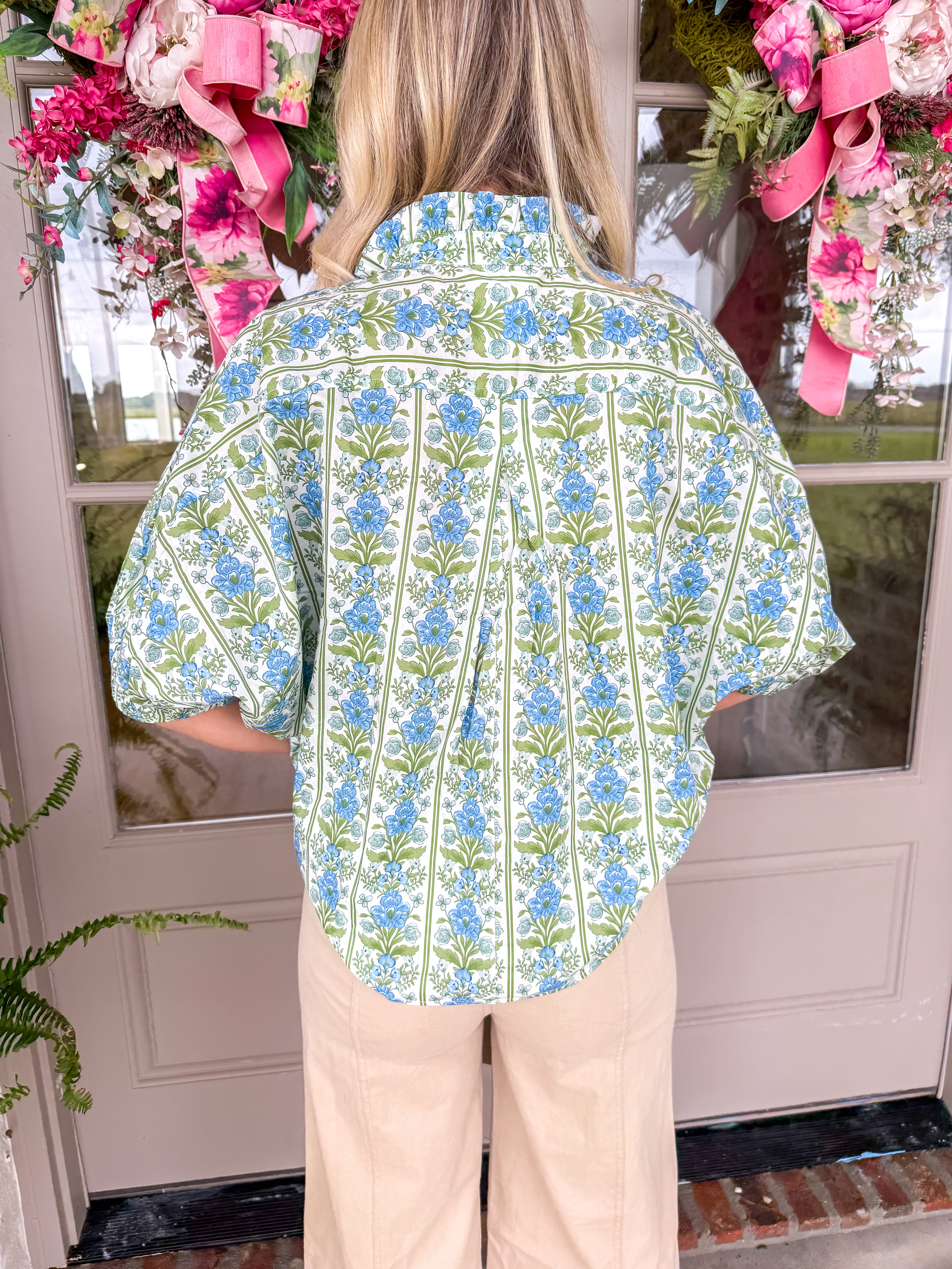 Delicate Bloom Blue Blouse