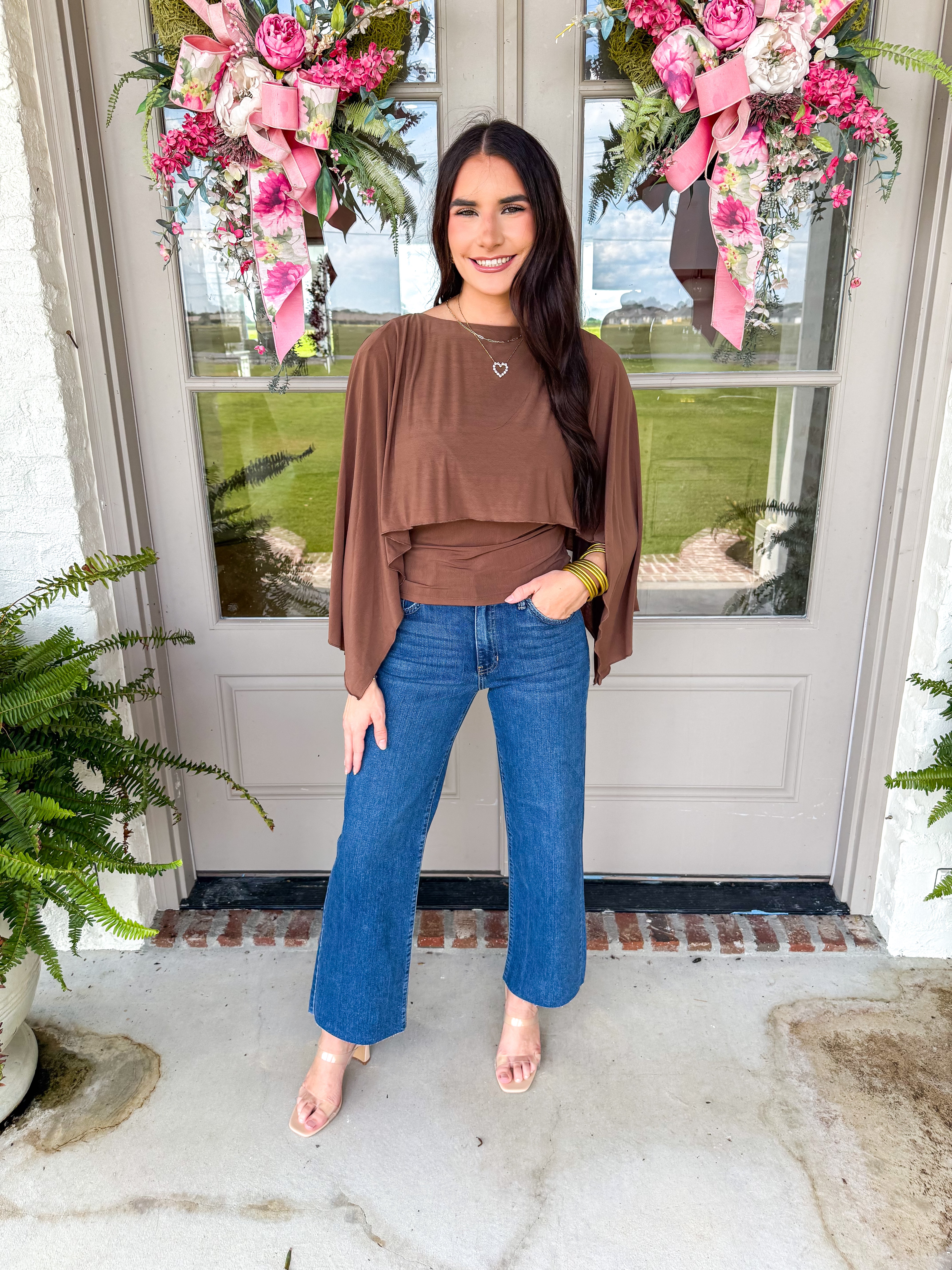 The Mocha Cape Top