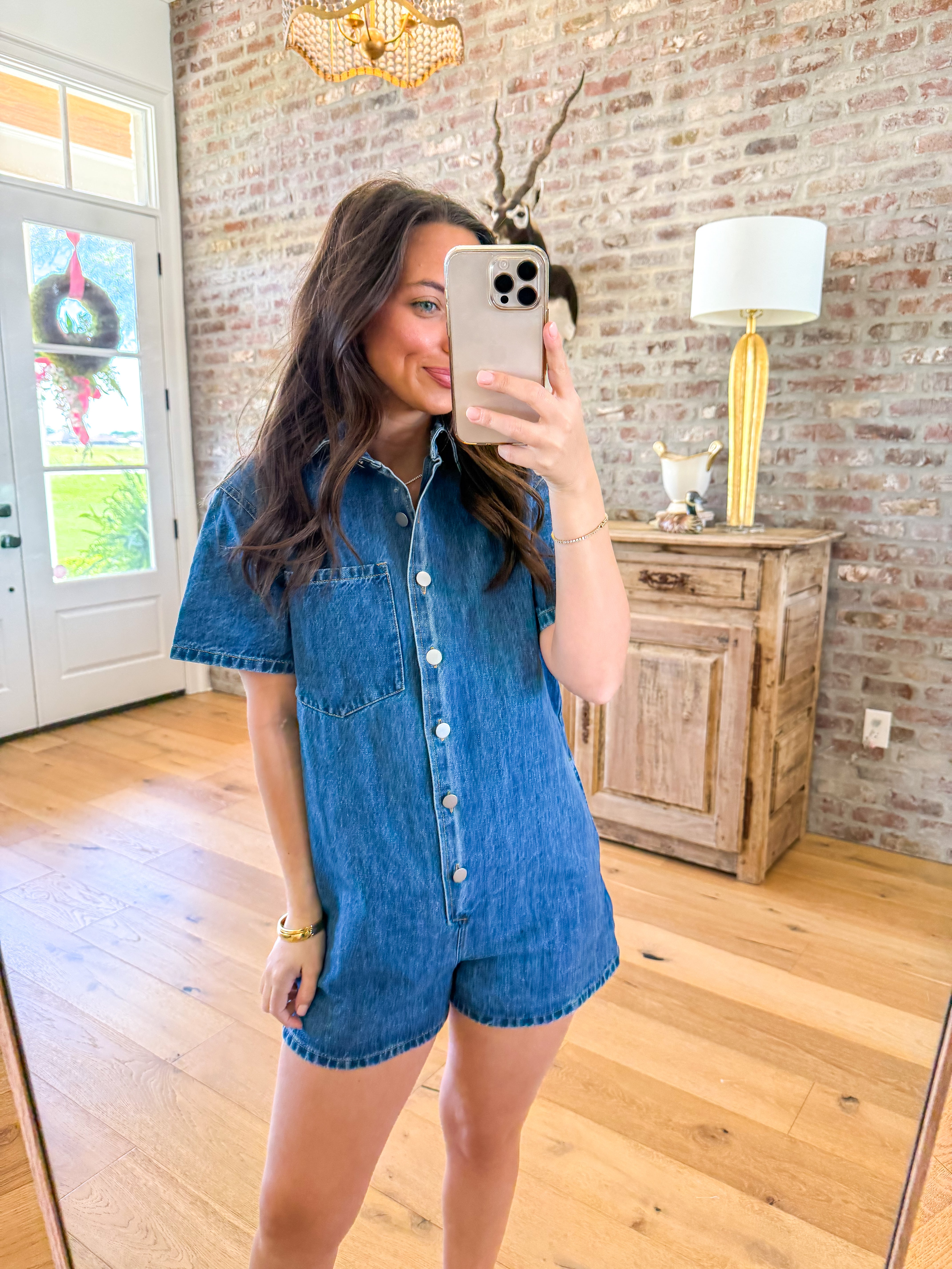 Isabel Denim Oversized Shirt Romper