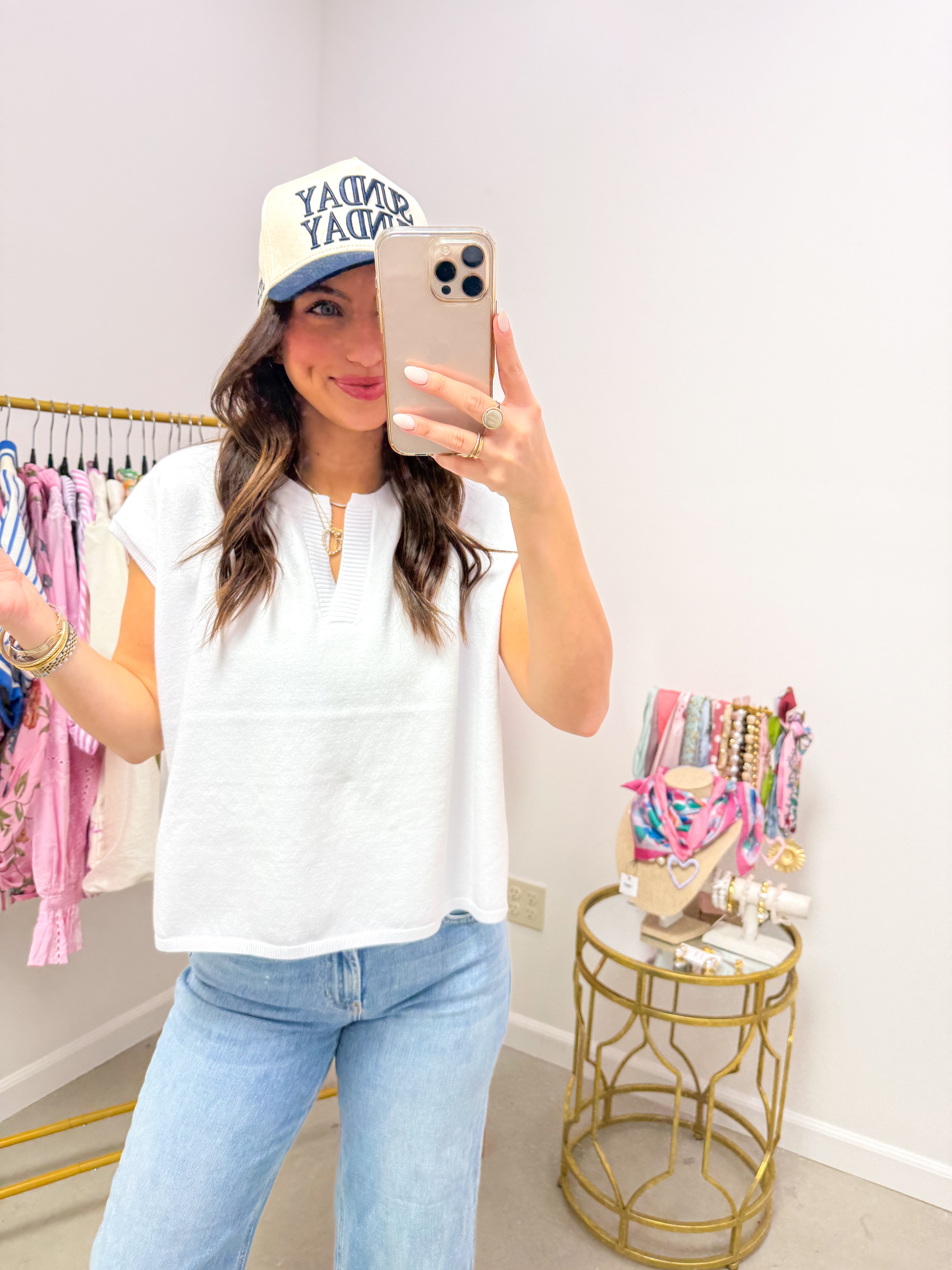 Everyday Easy Off White Knit Top