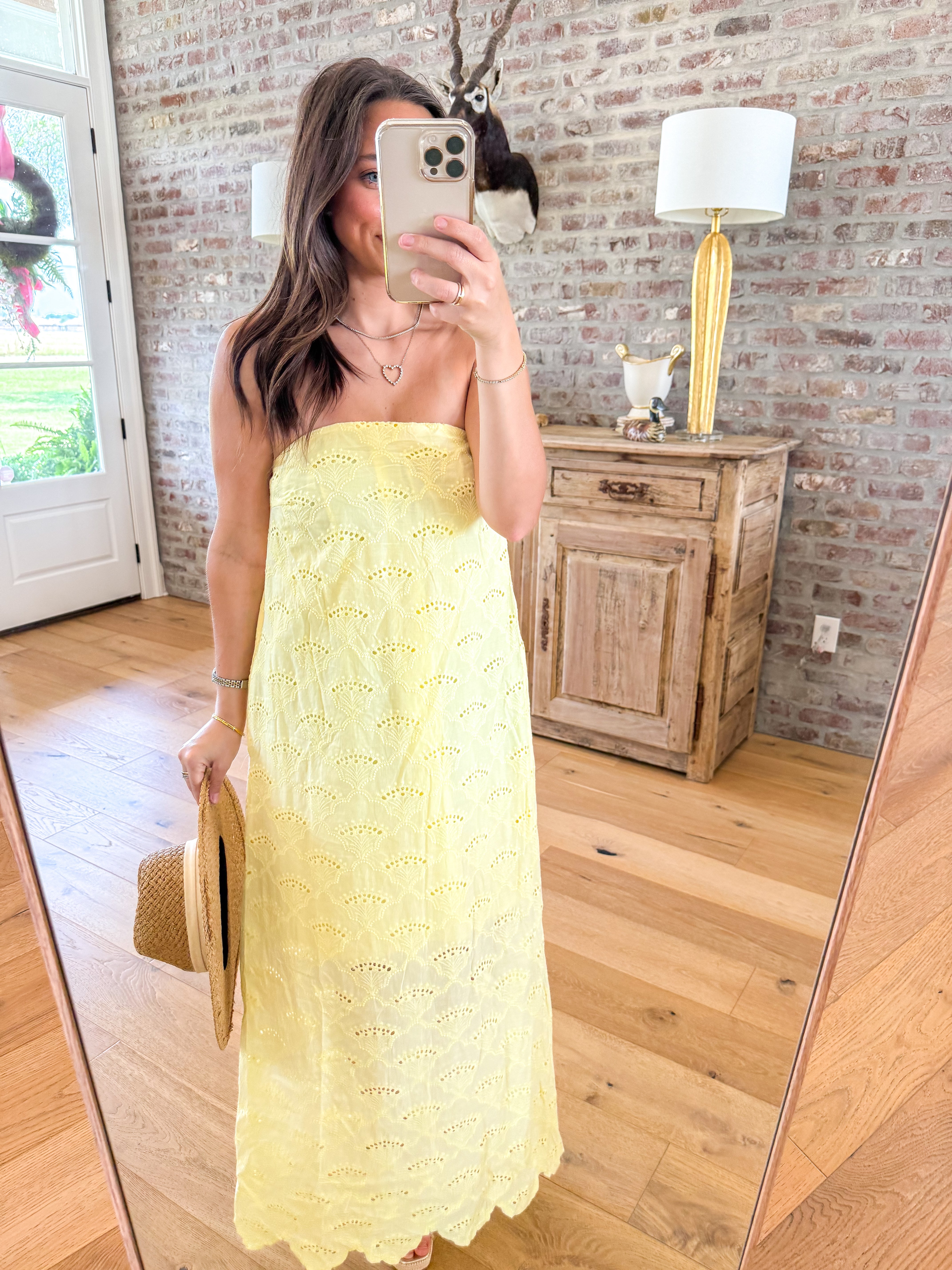Sunny Days Eyelet Midi Yellow