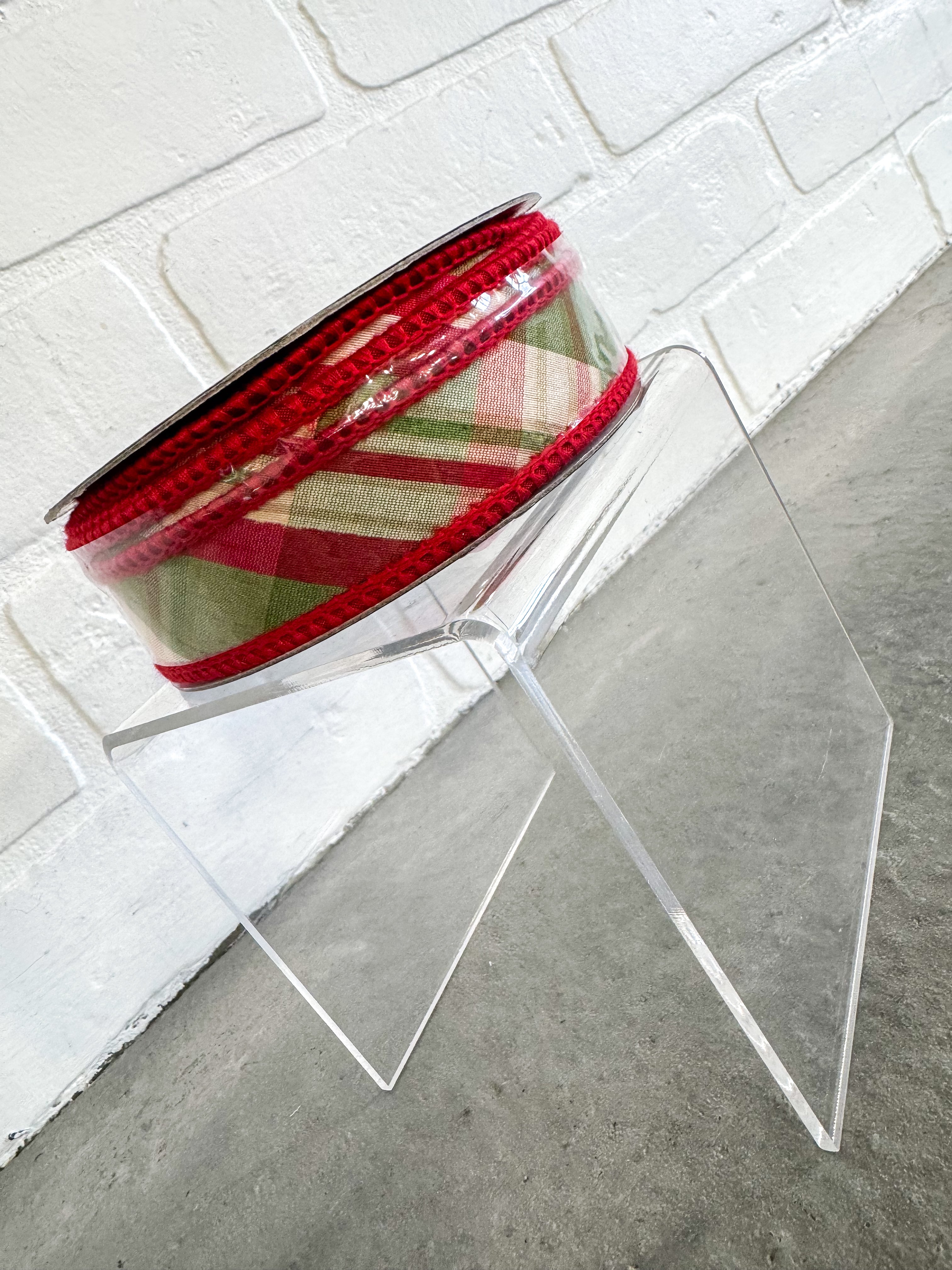 John Mark Ribbon Holiday Plaid Red Tafetta