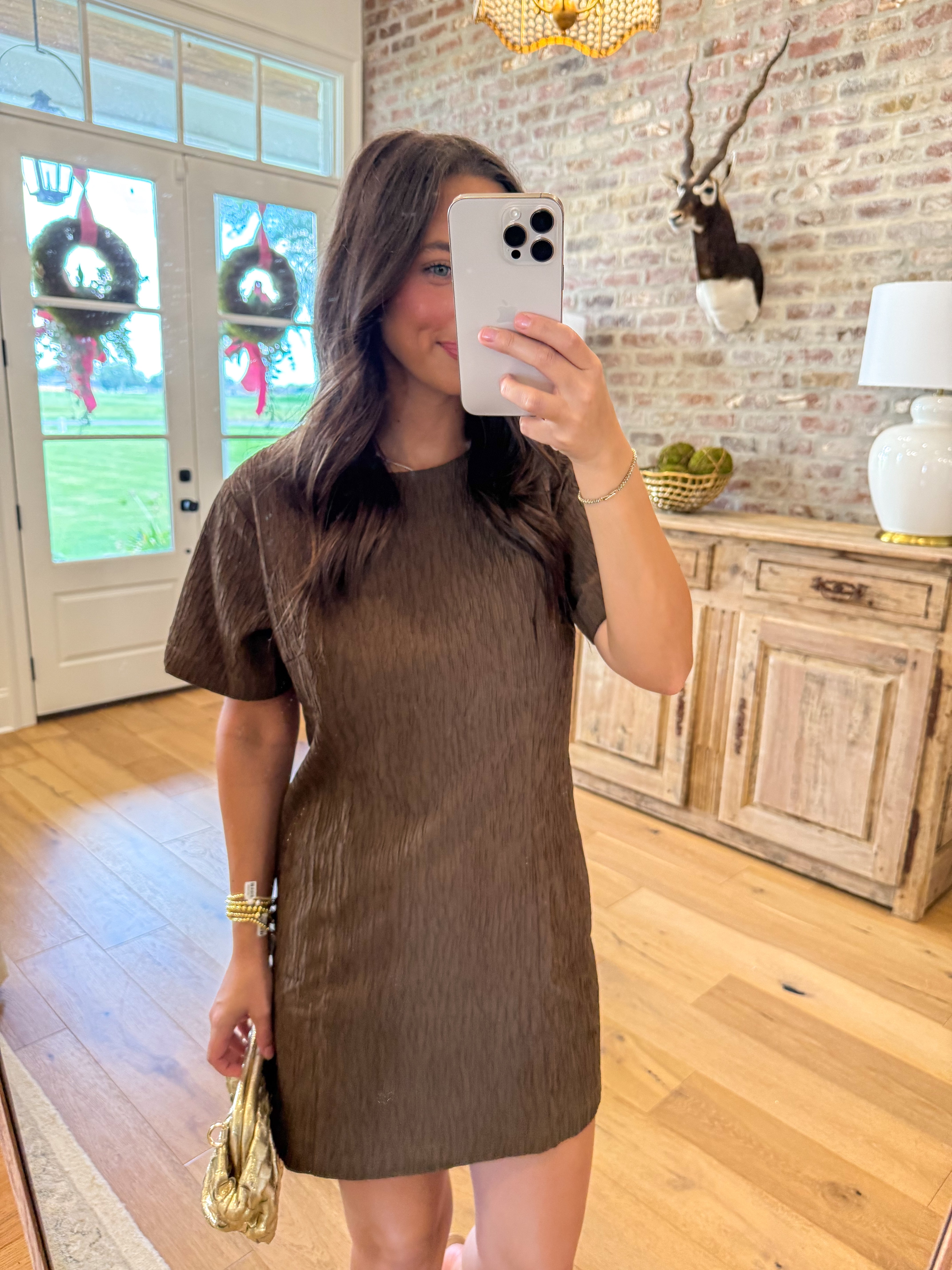 Katia Textured Shift Mini Dress