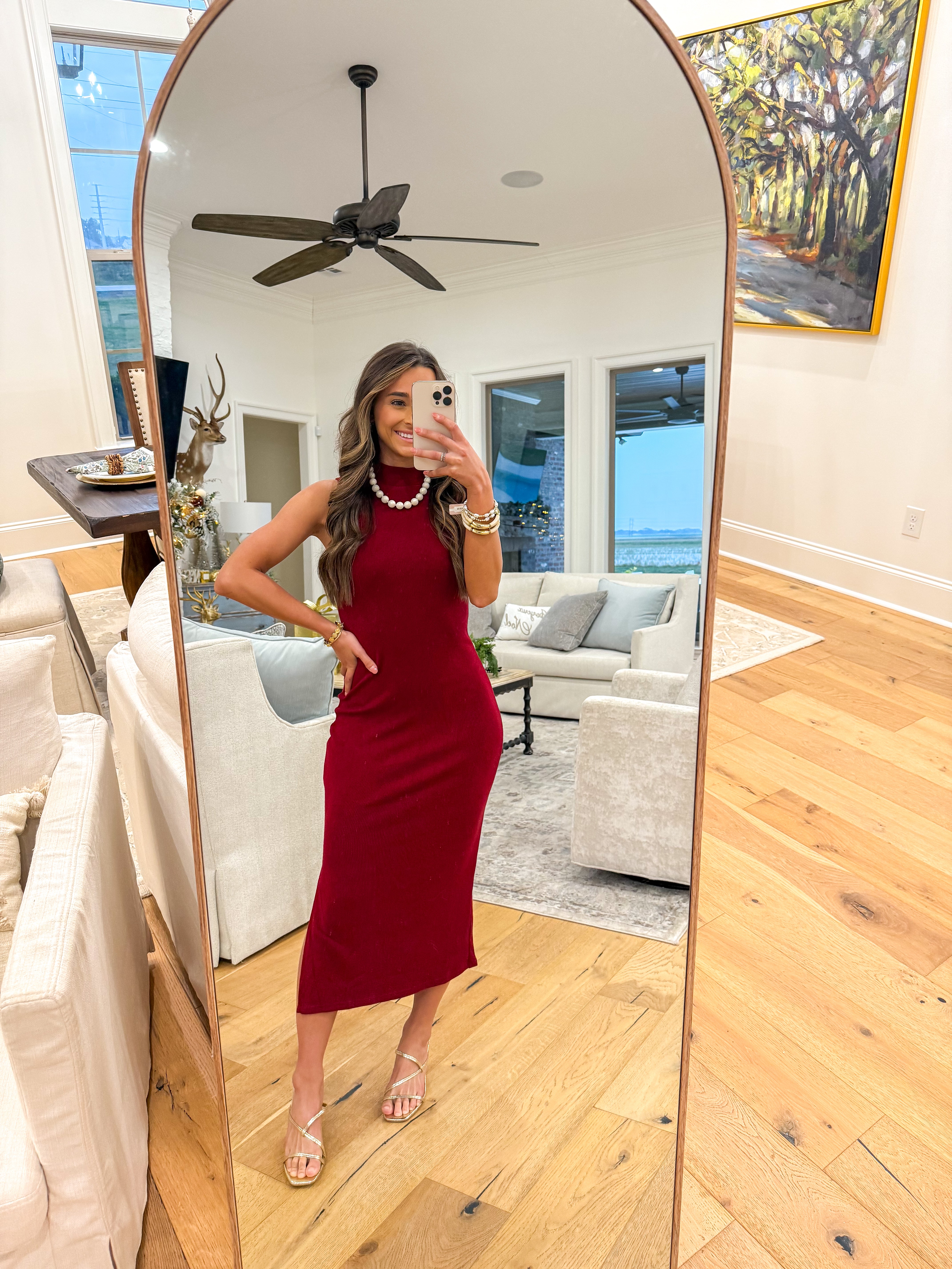 Cliffside Deep Red Midi