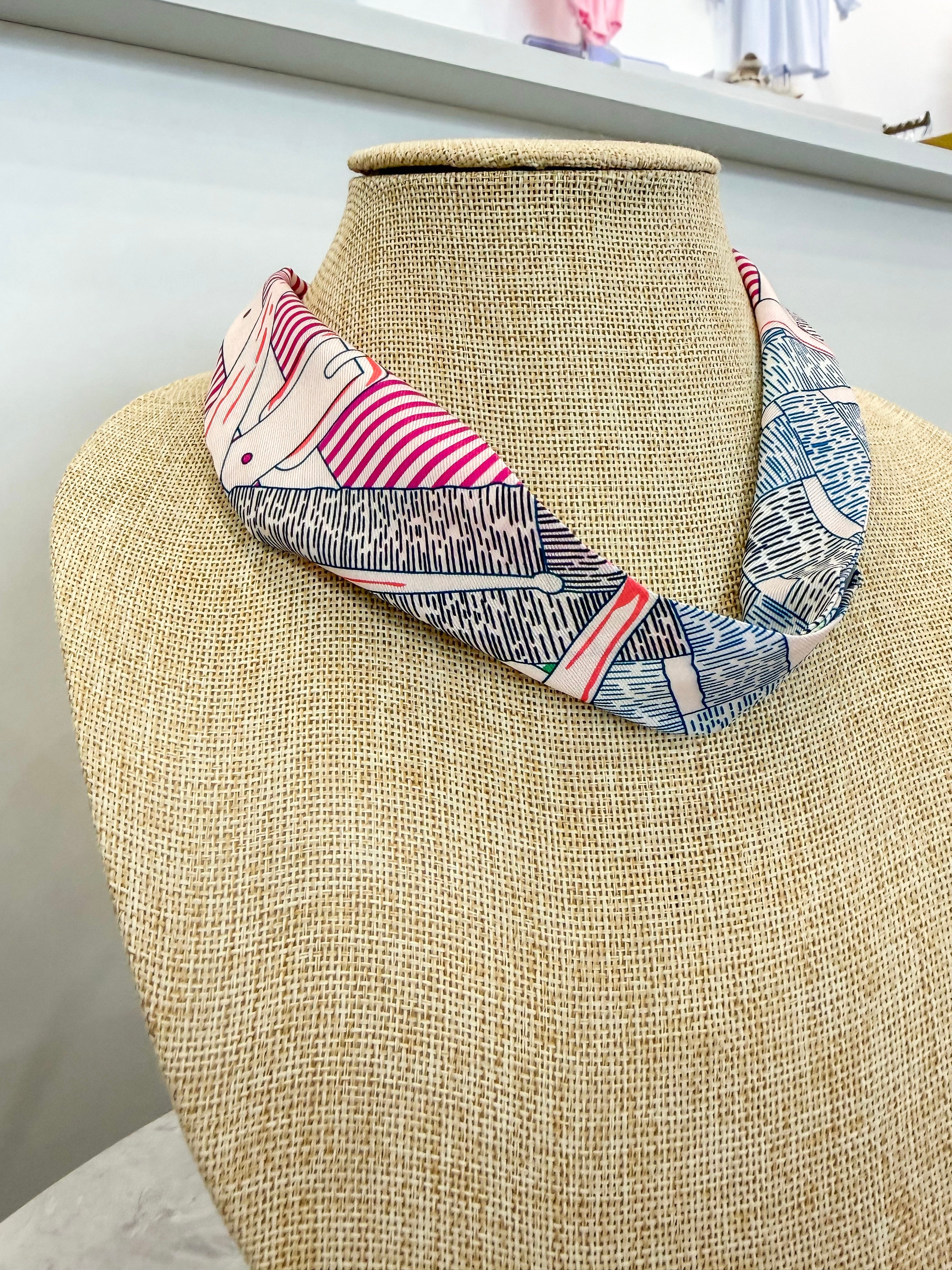 Colorful Stripe Twilly Scarf