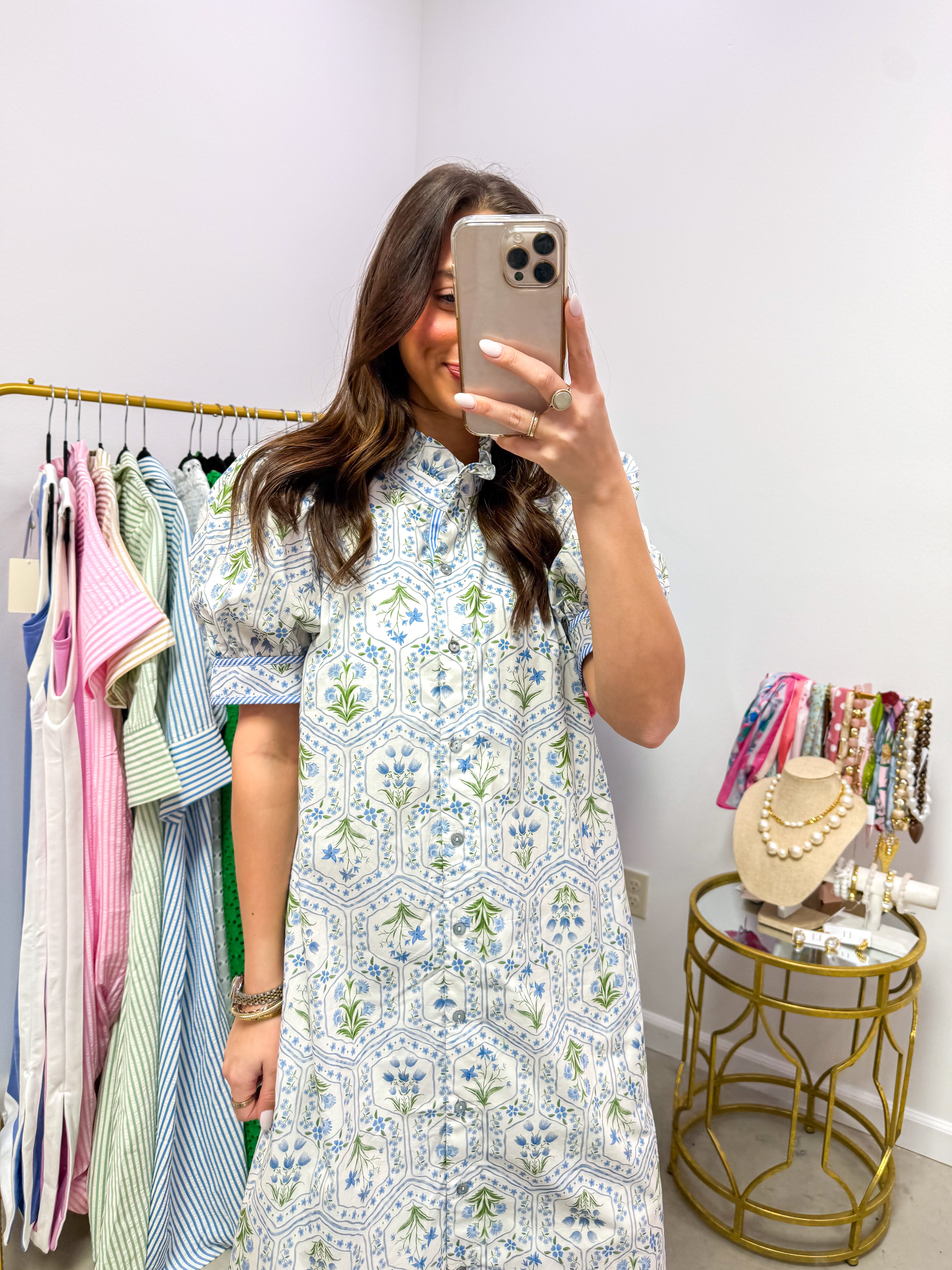 Blooming Grace Blue Floral Midi