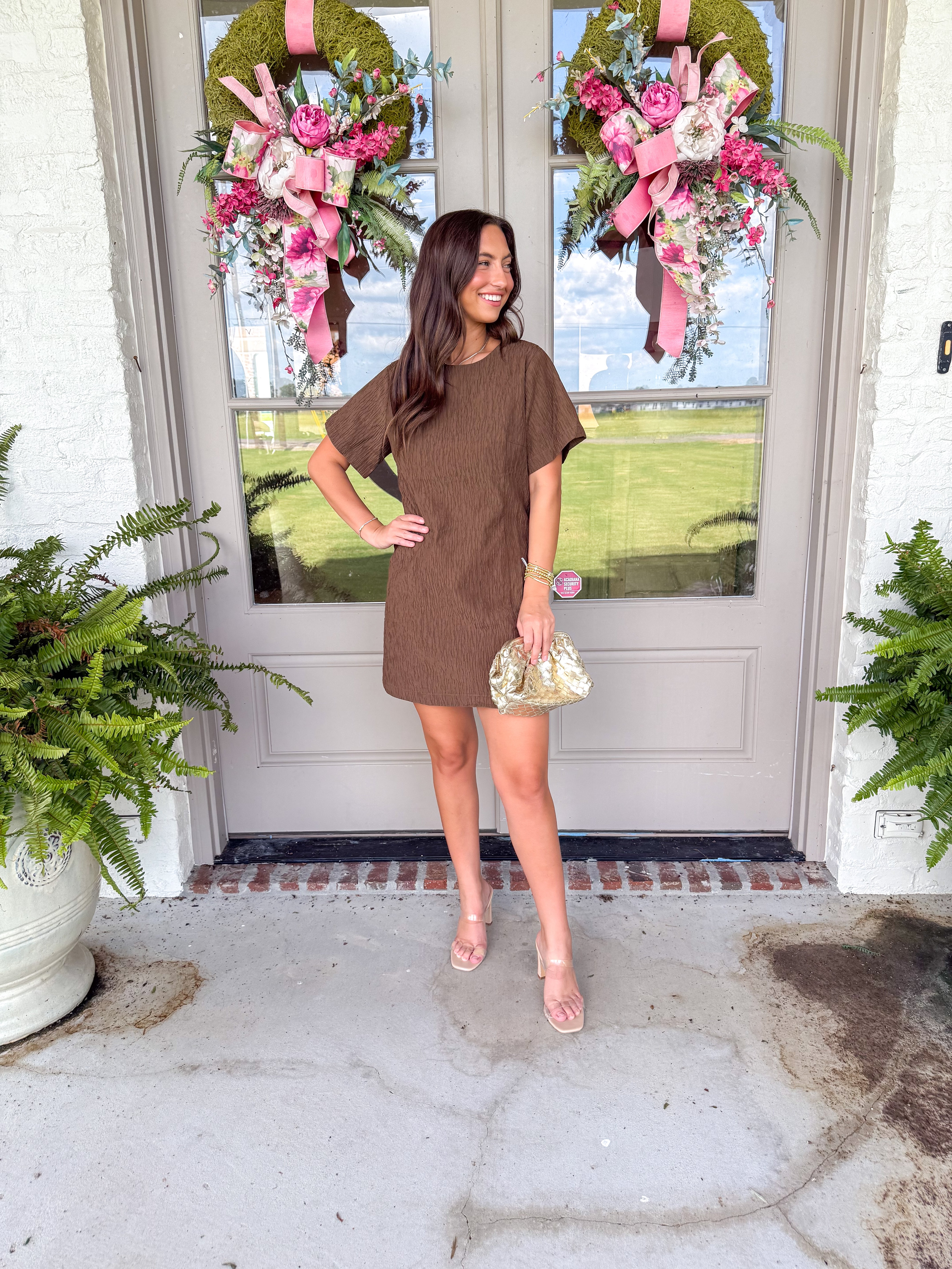 Katia Textured Shift Mini Dress