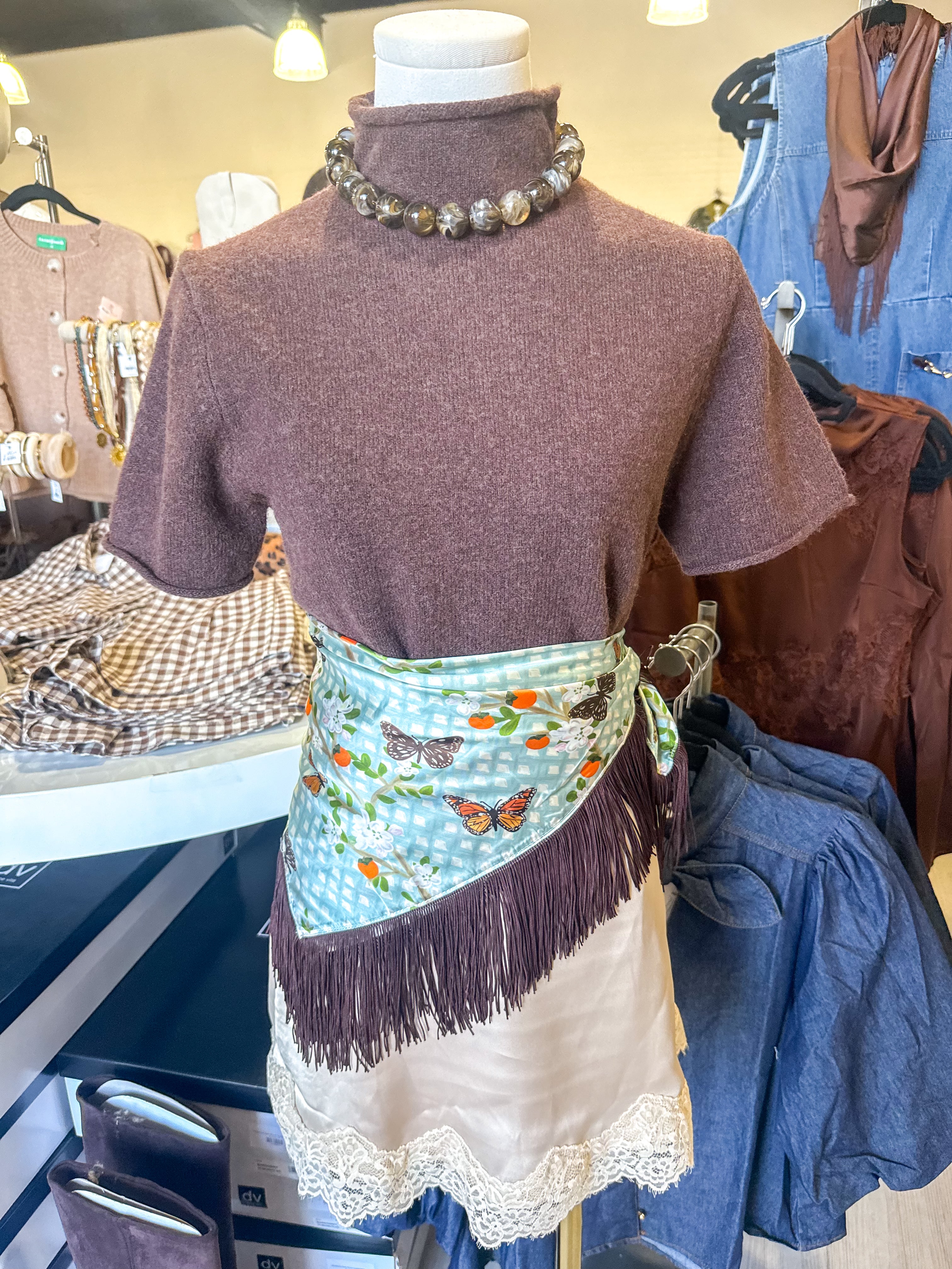 The Citrus Garden Fringe Scarf