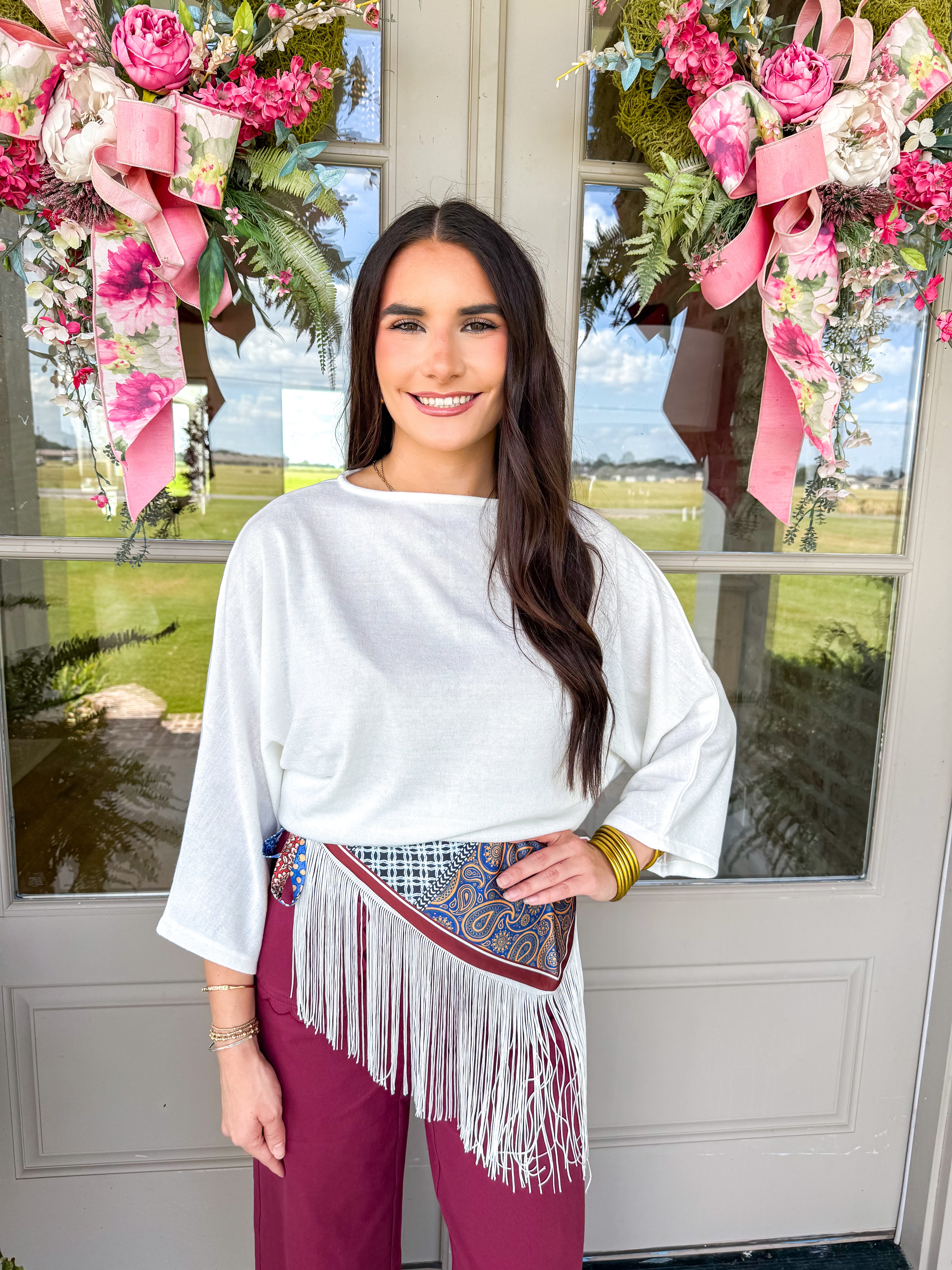 Ivory Dolman Knit Pullover
