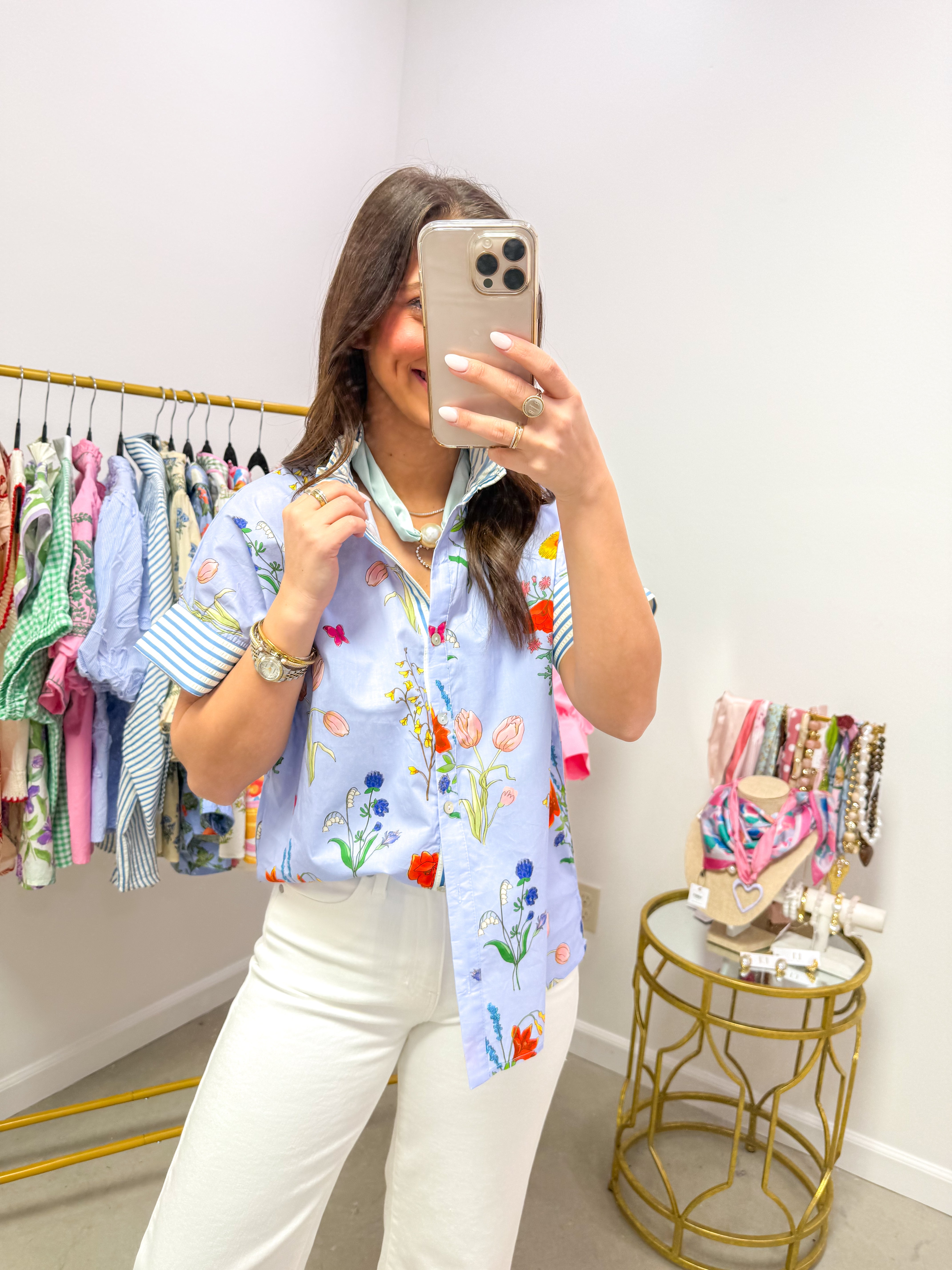 Bloom & Bliss Blue Floral Top