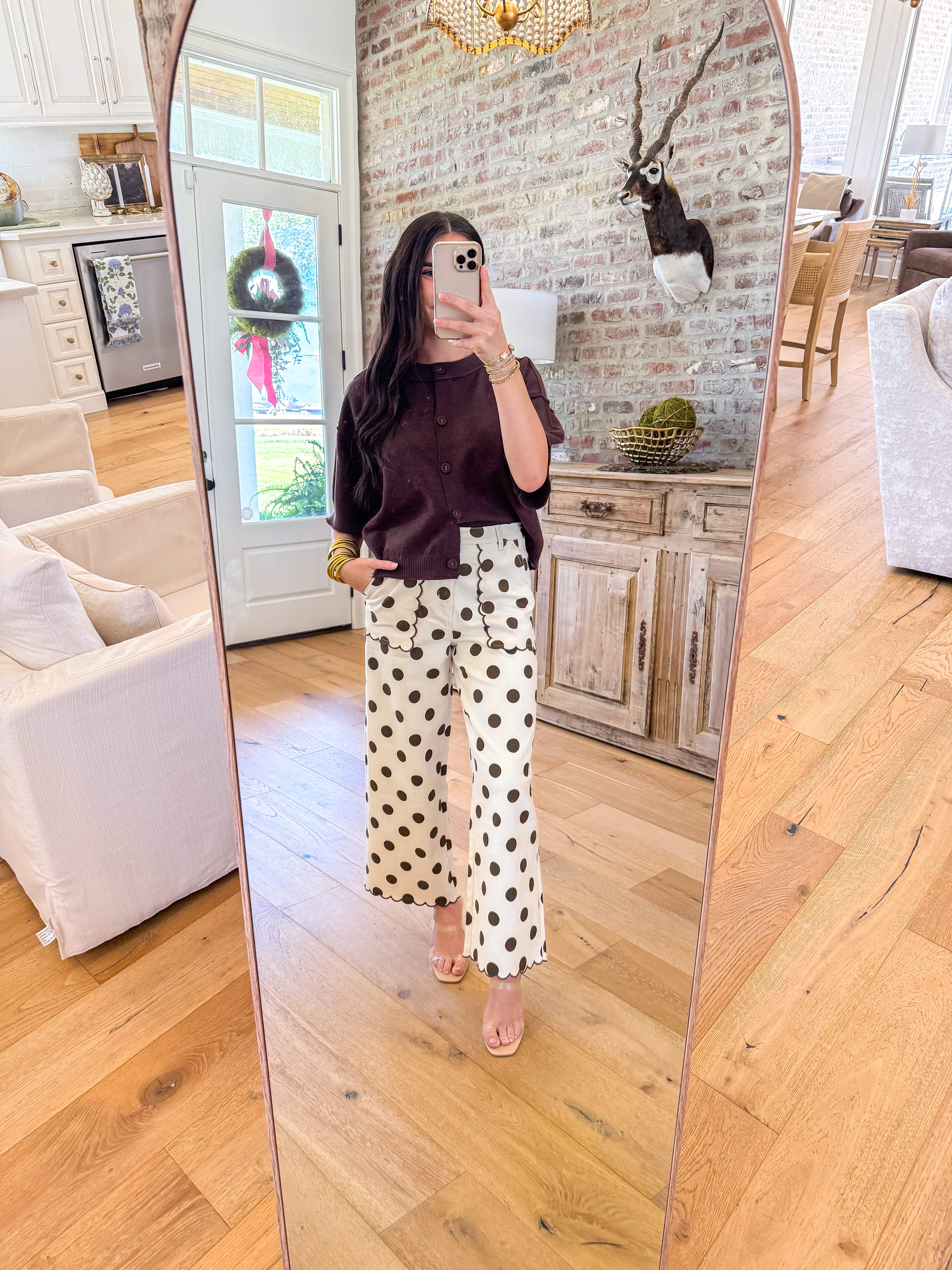 The Marigold Button-Front Cardigan Top Brown