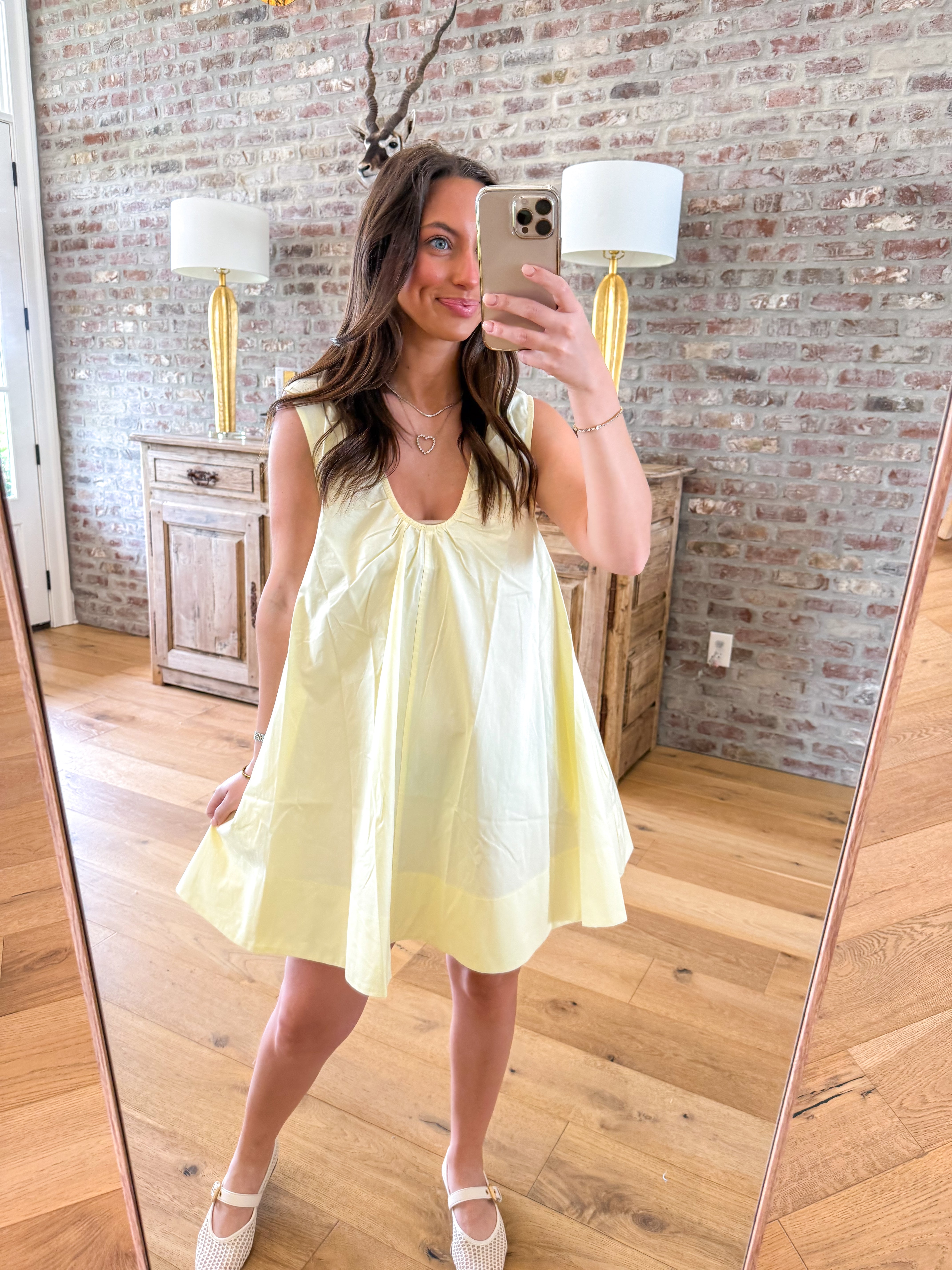 Kasey Yellow Sleeveless Swing Mini