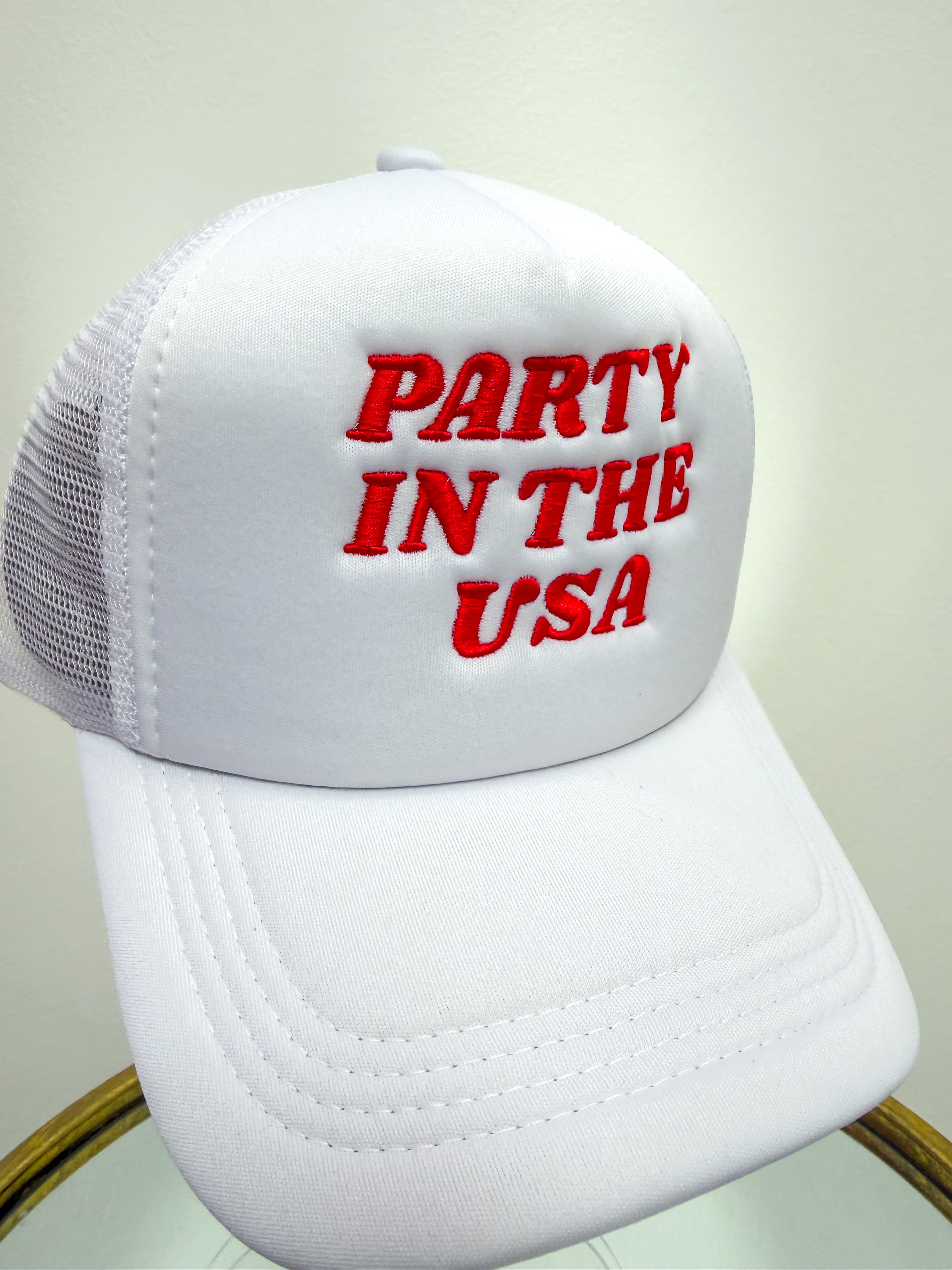Party In The USA Trucker- White & Red