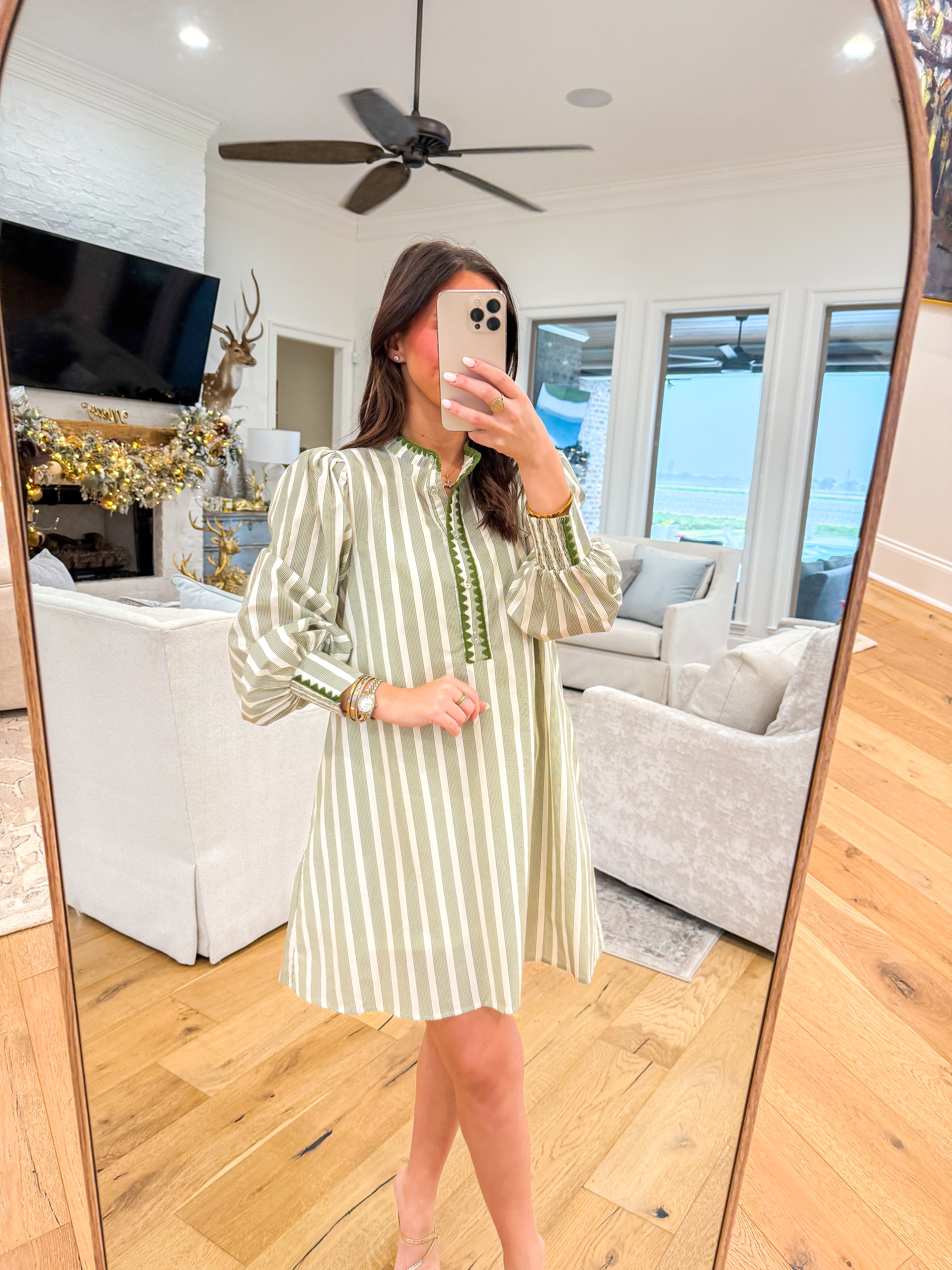 Sydney Olive Stripe Mini Dress