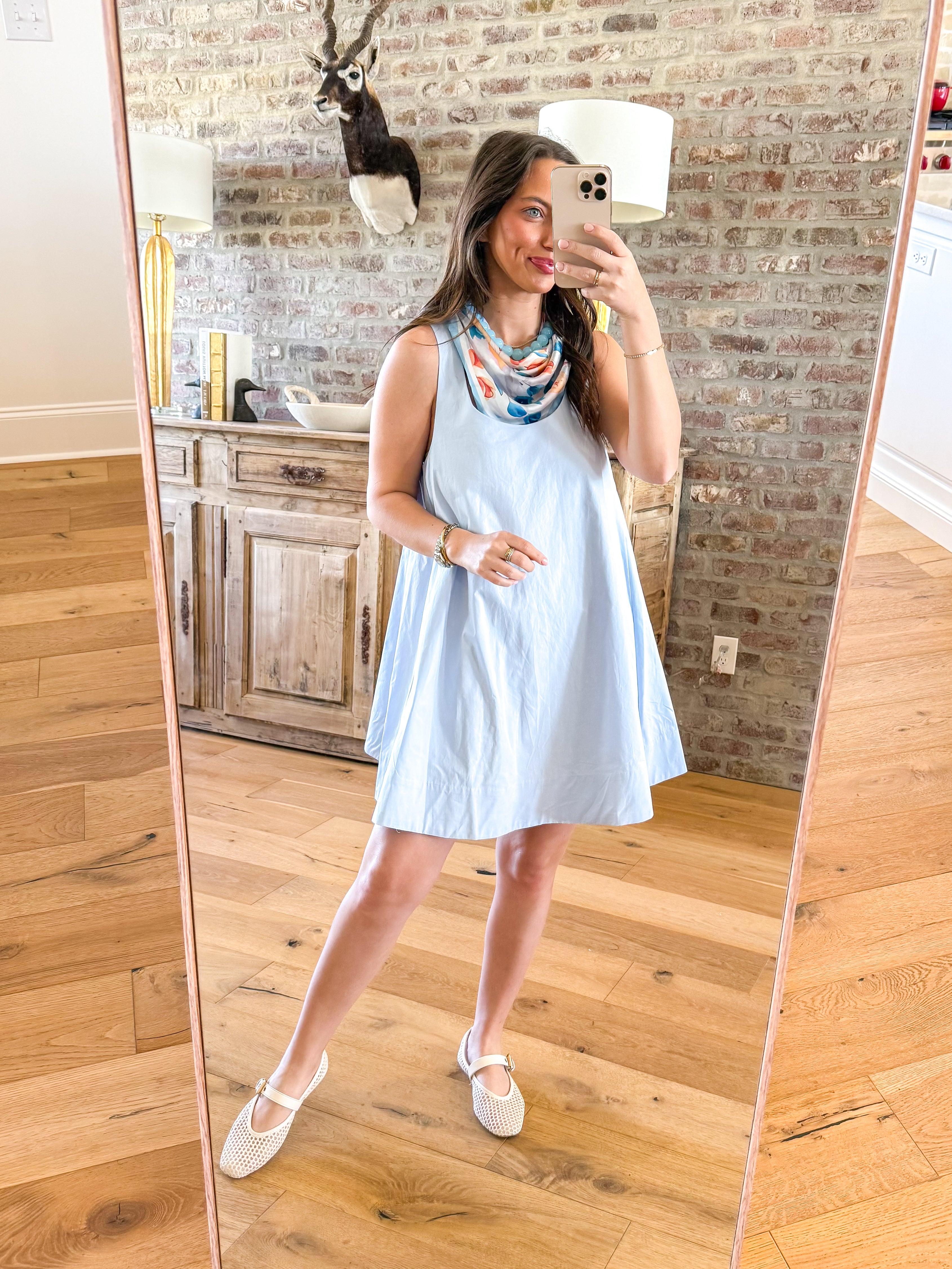 Ariel Sleeveless Swing Light Blue Mini