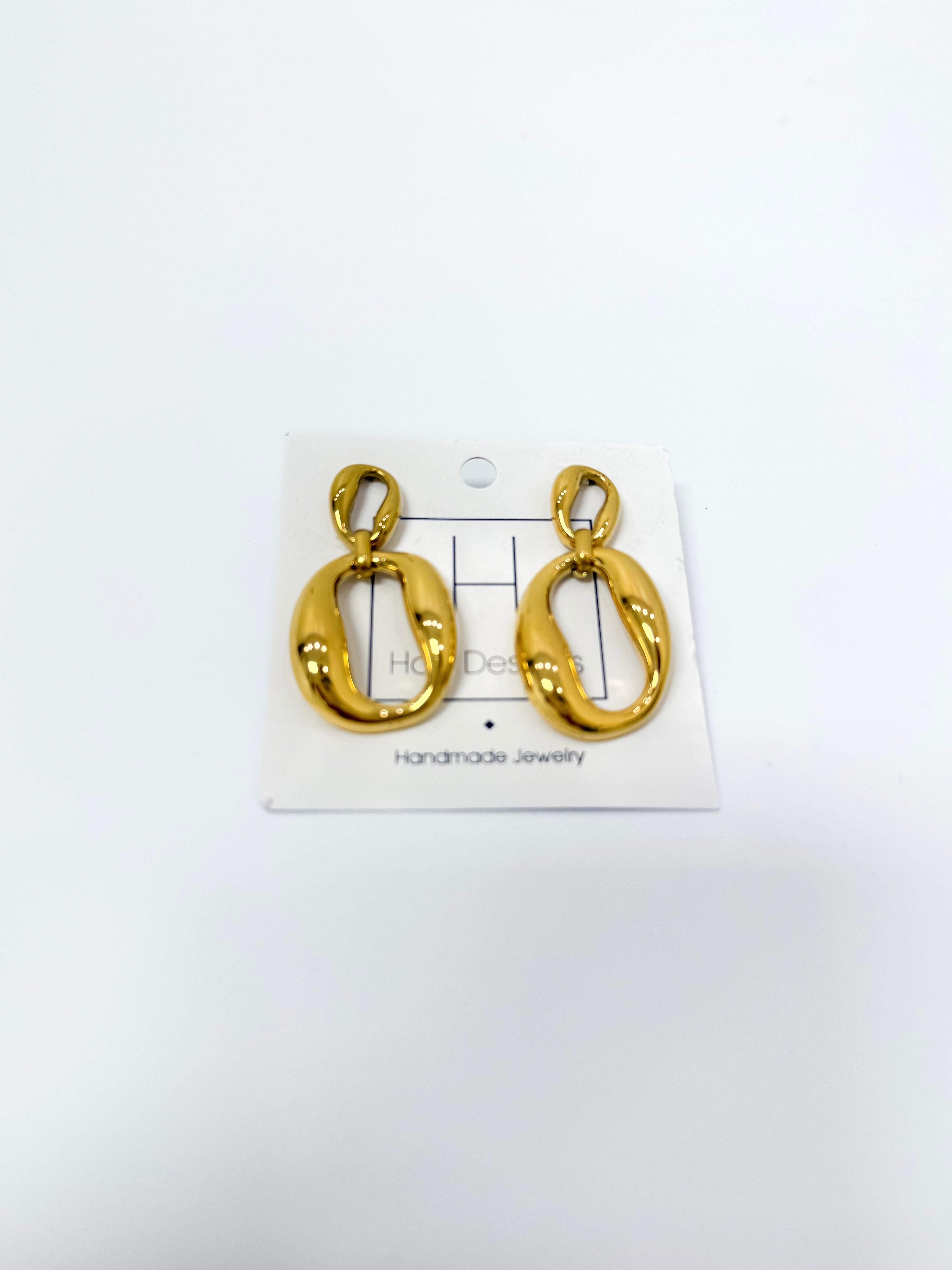 Double Circle Gold Hoop Earrings