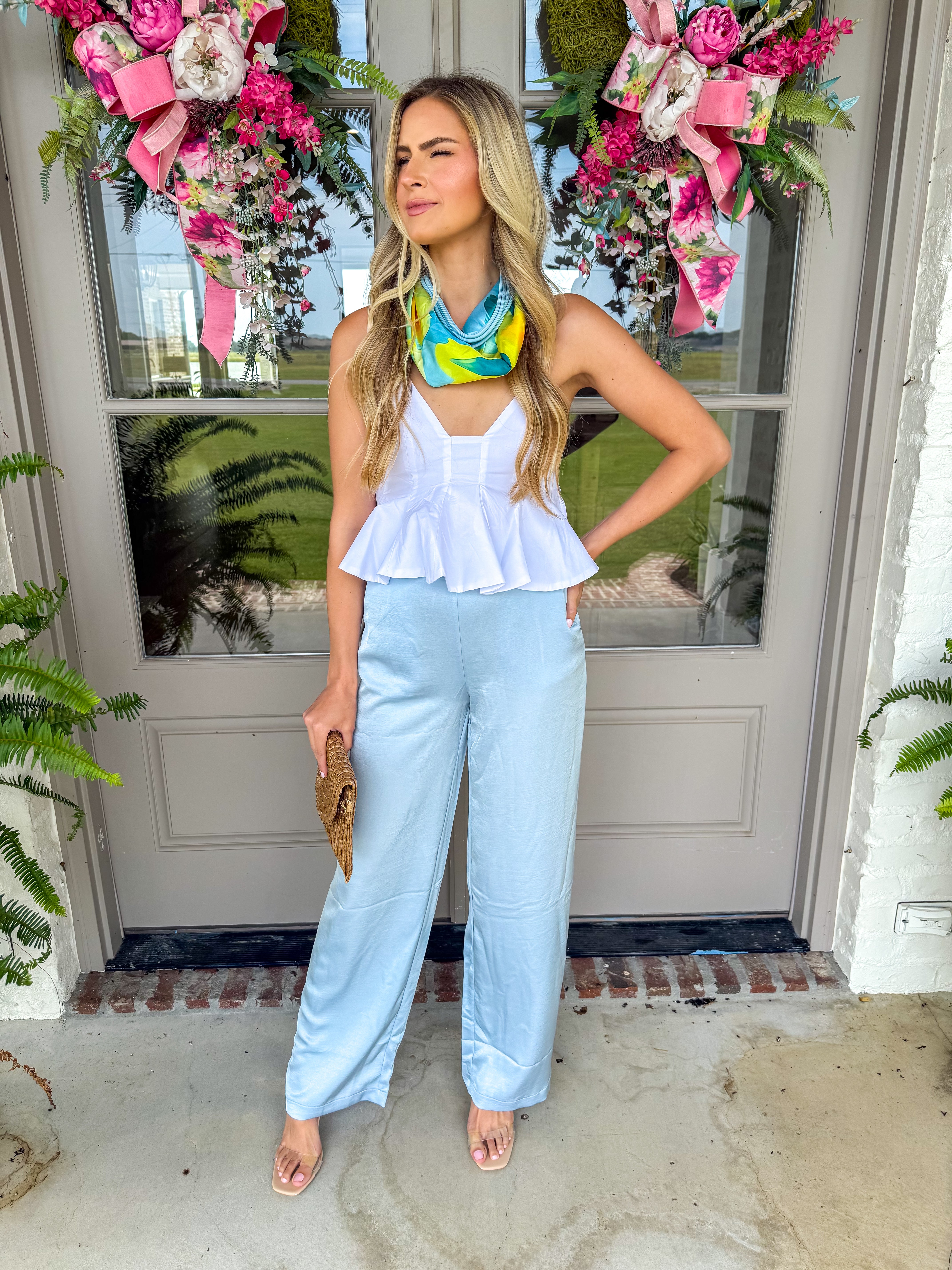 Southern Breeze Blue Wide-Leg Pants