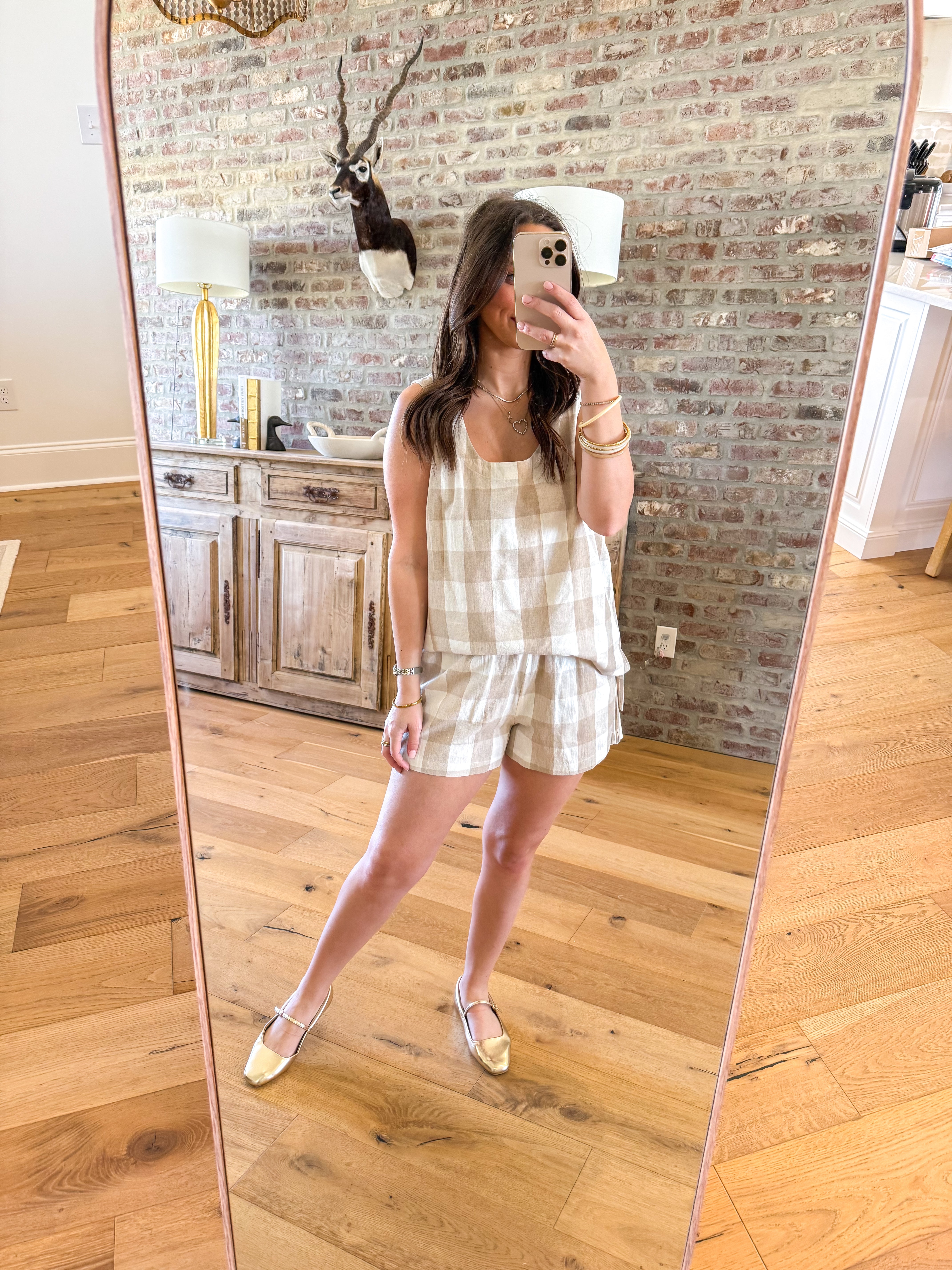 Taupe Gingham Dreams Set