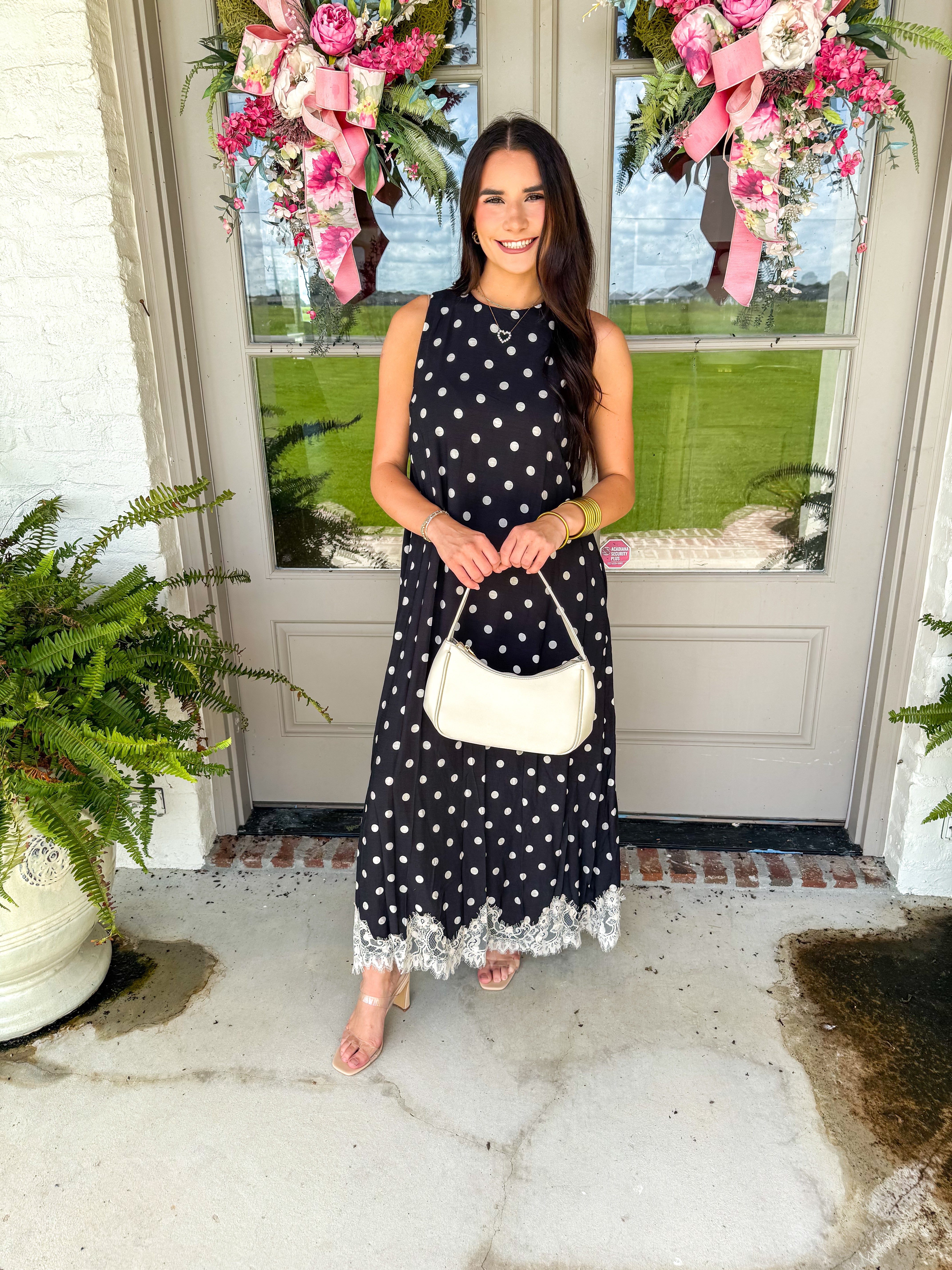 Dotted With Grace Midi Dress Black