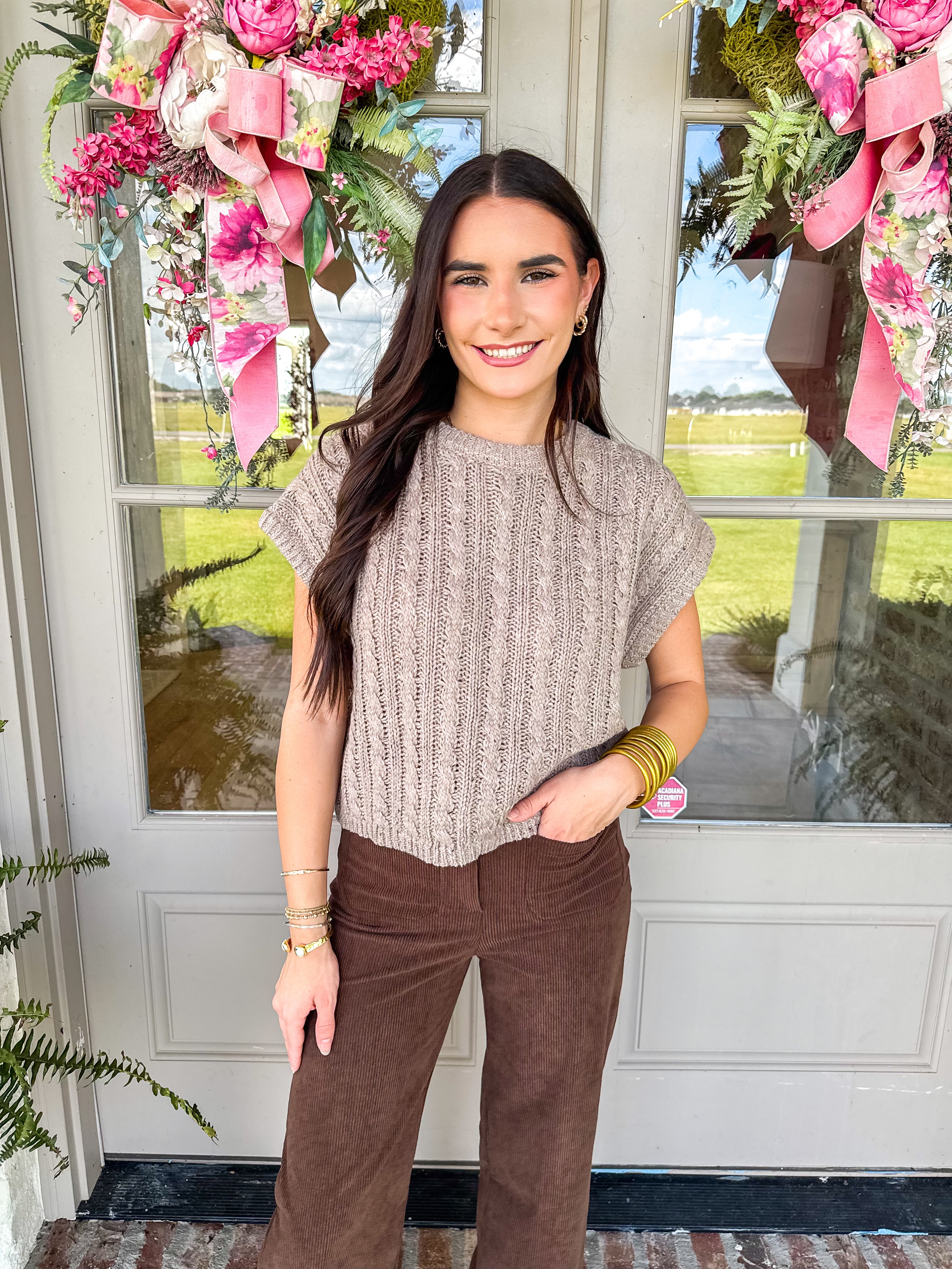 Effortless Cable Knit Sweater Tank