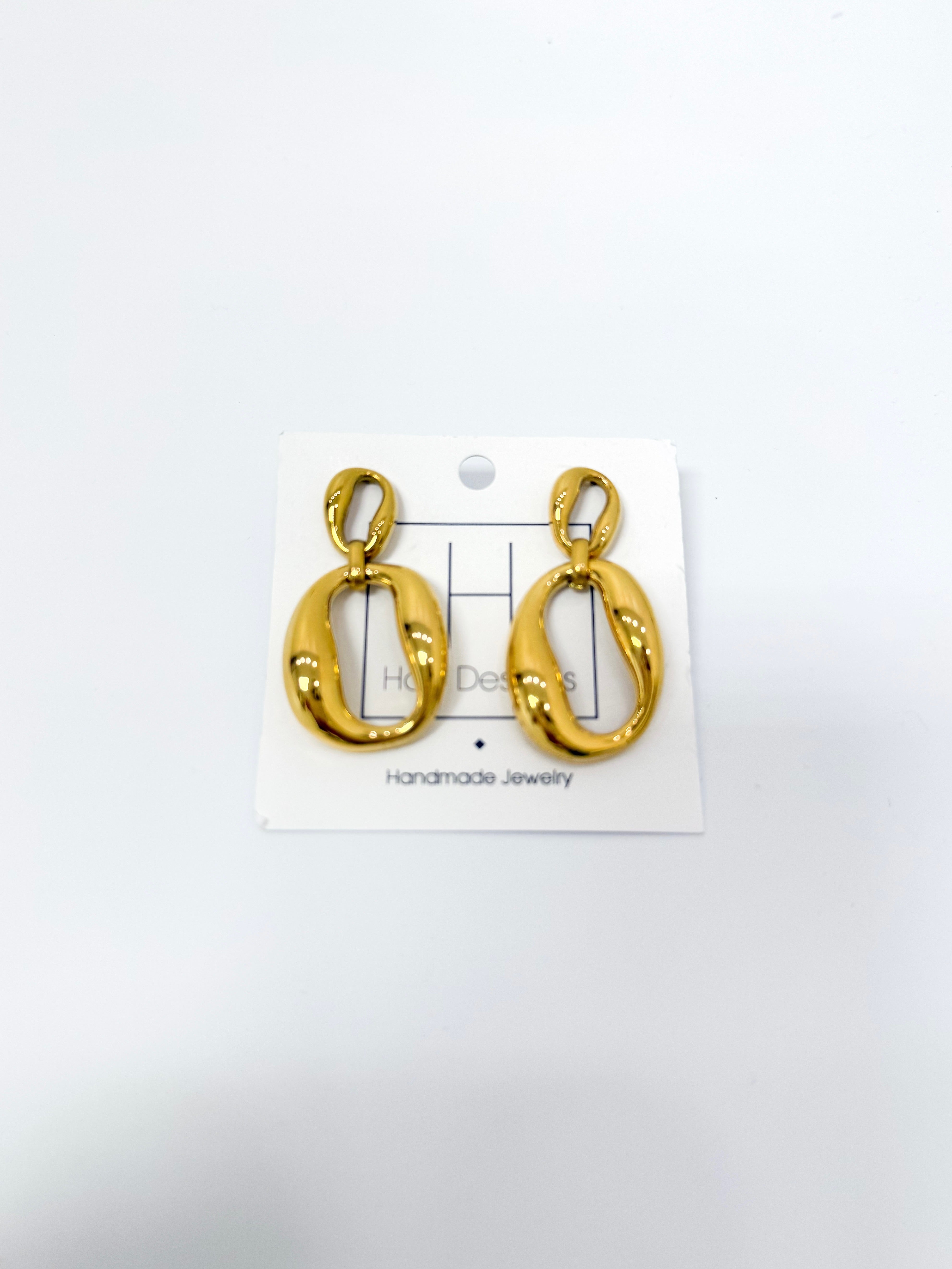 Double Circle Gold Hoop Earrings