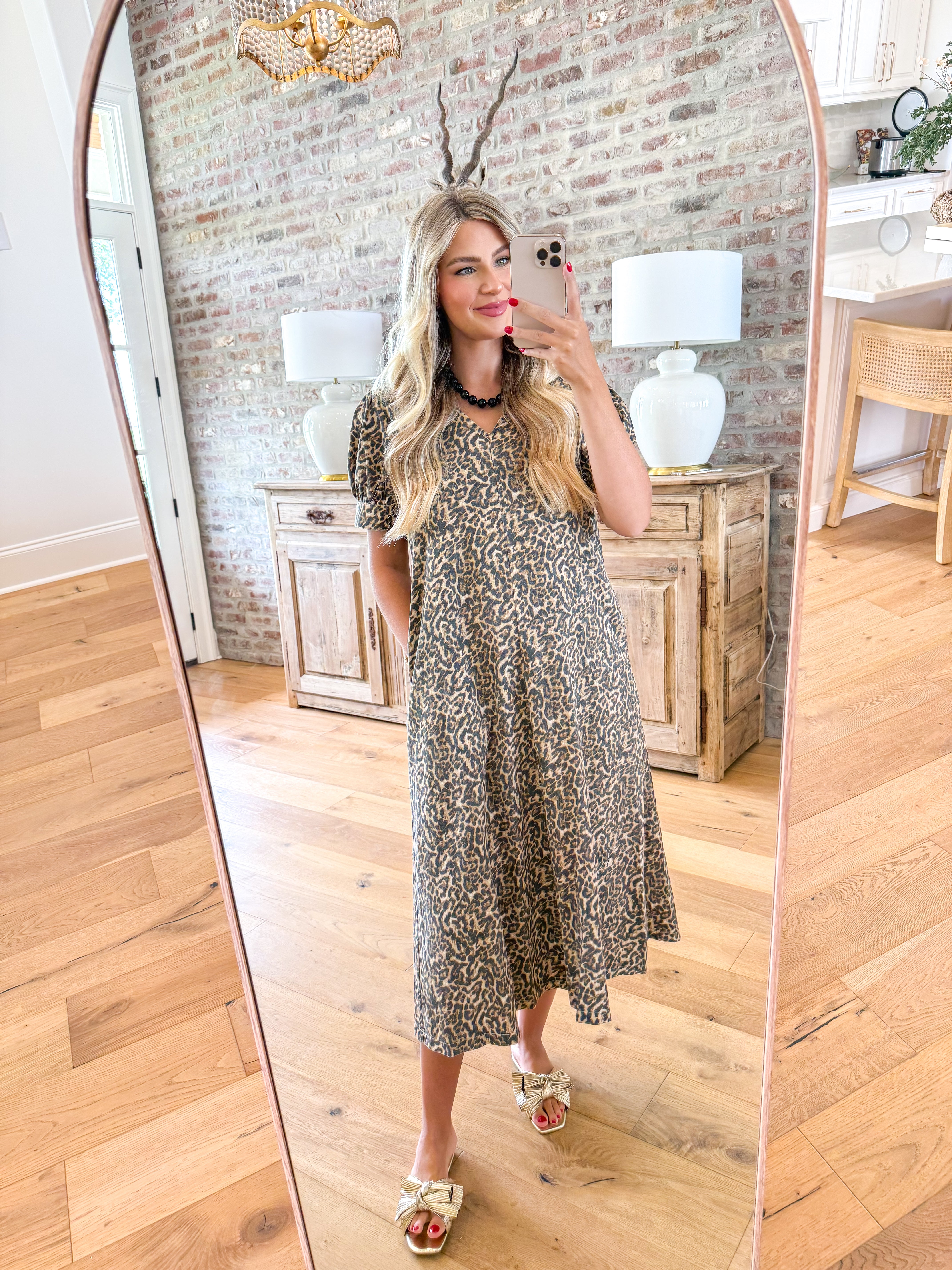 Spotted in Savannah Leopard Midi Dress