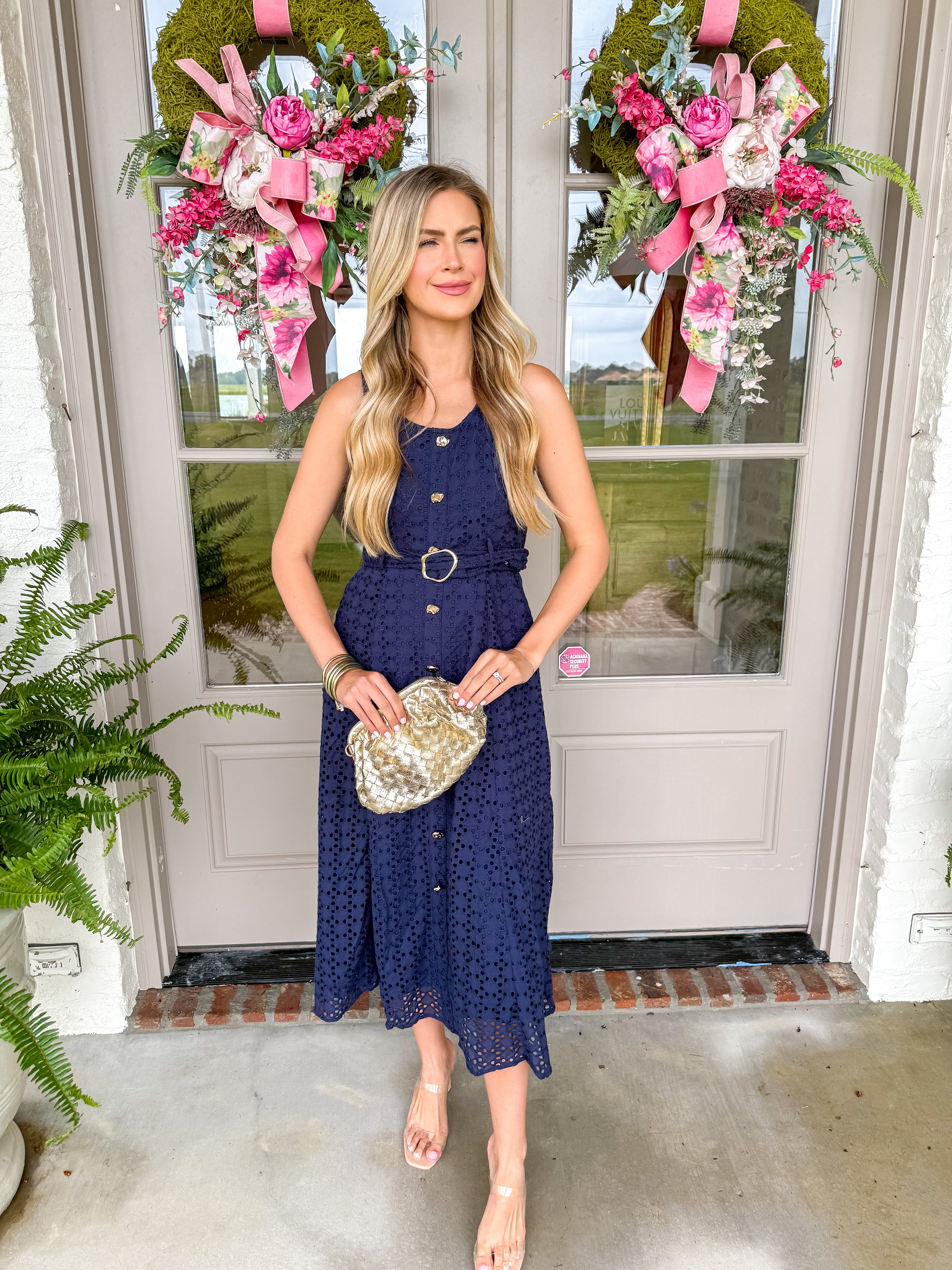 Magnolia Navy Eyelet Maxi