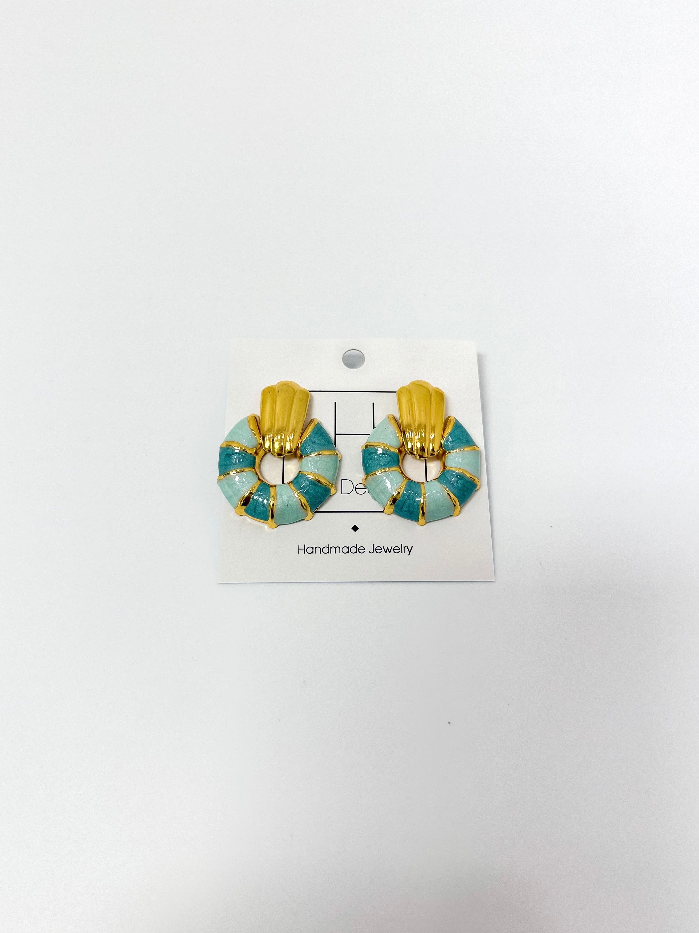 Blue Multi Gold Earrings