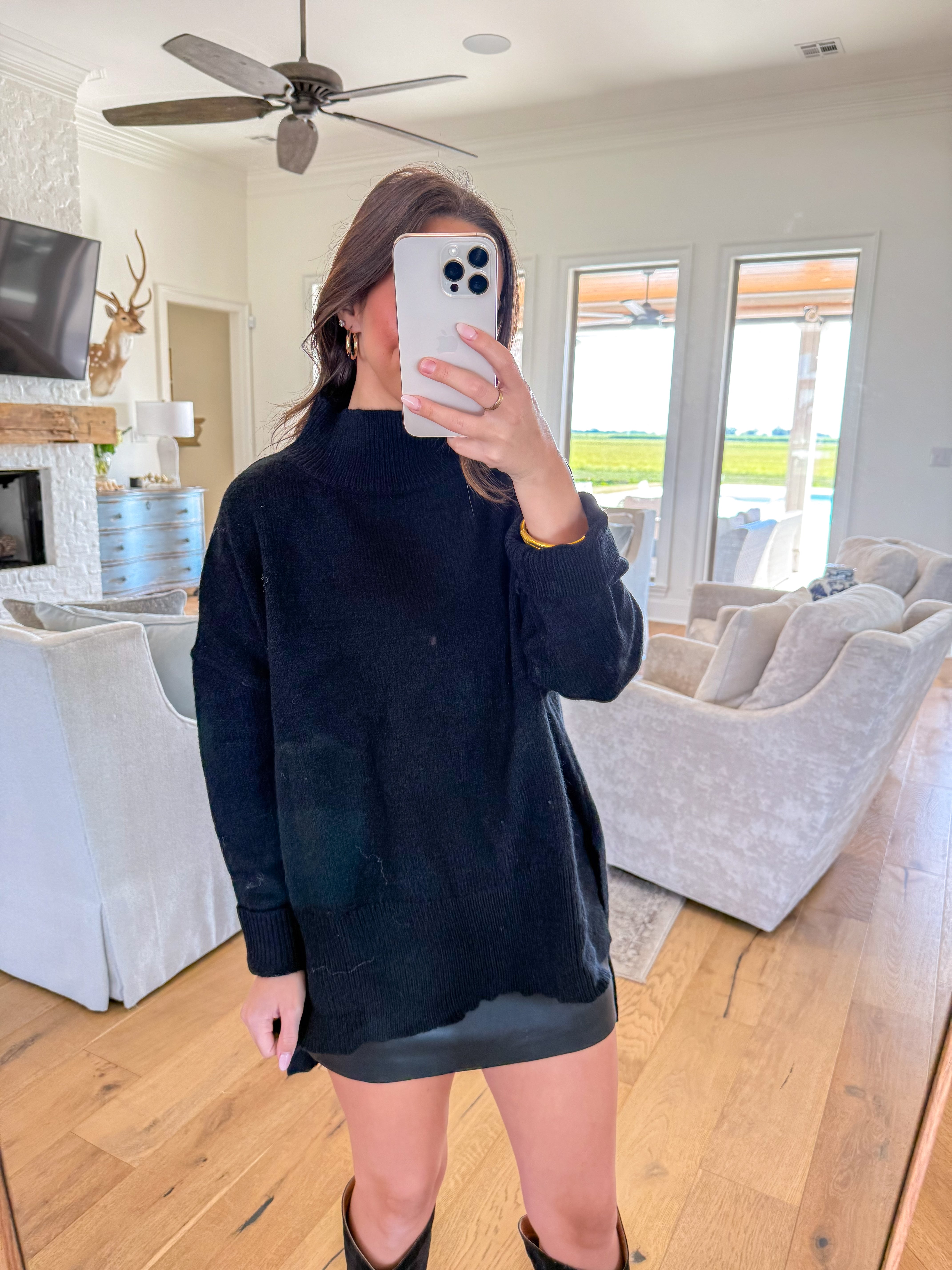 Marcelline Black Mock Neck Sweater