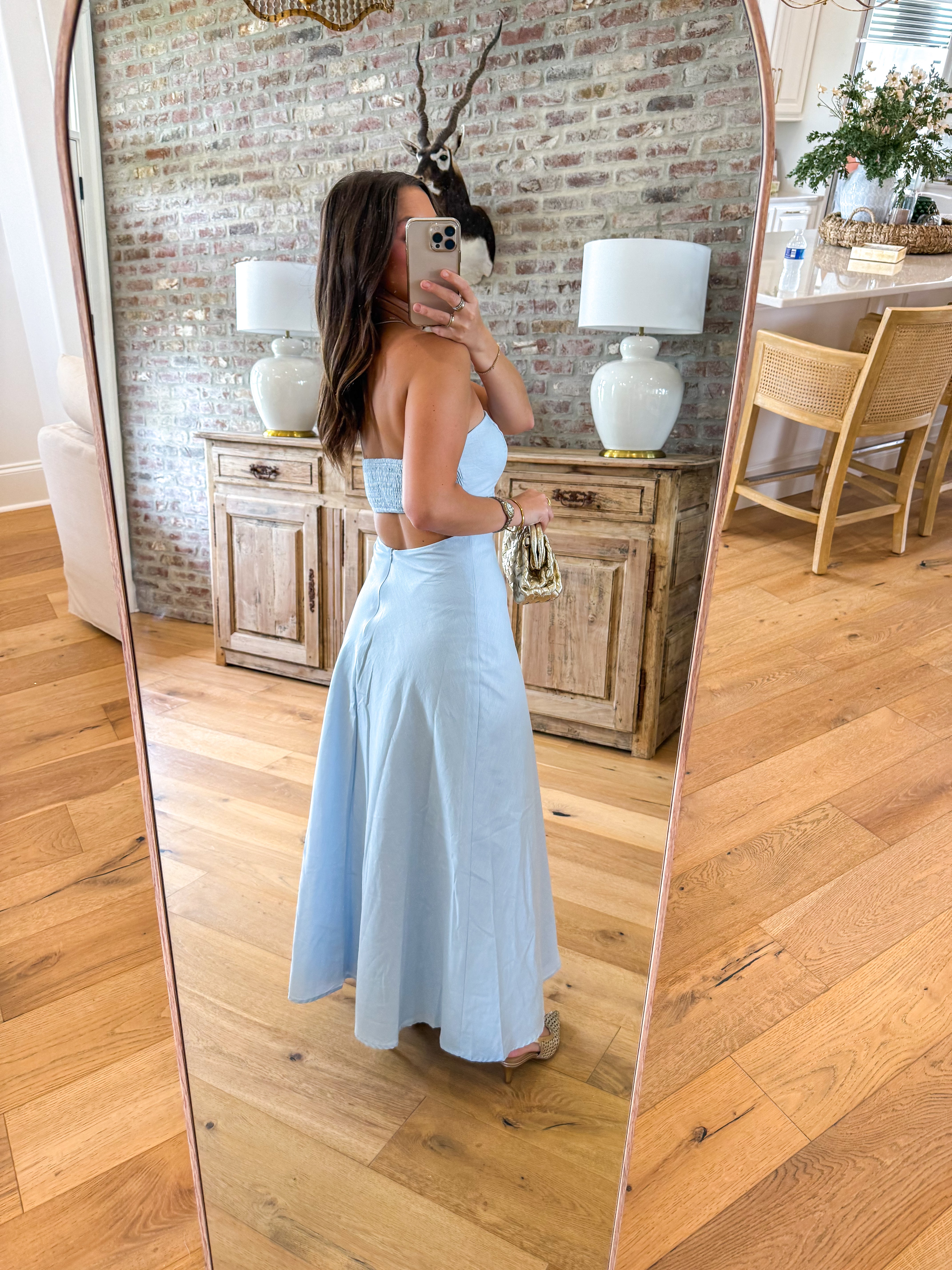 The Bayou Breeze Linen Maxi Blue