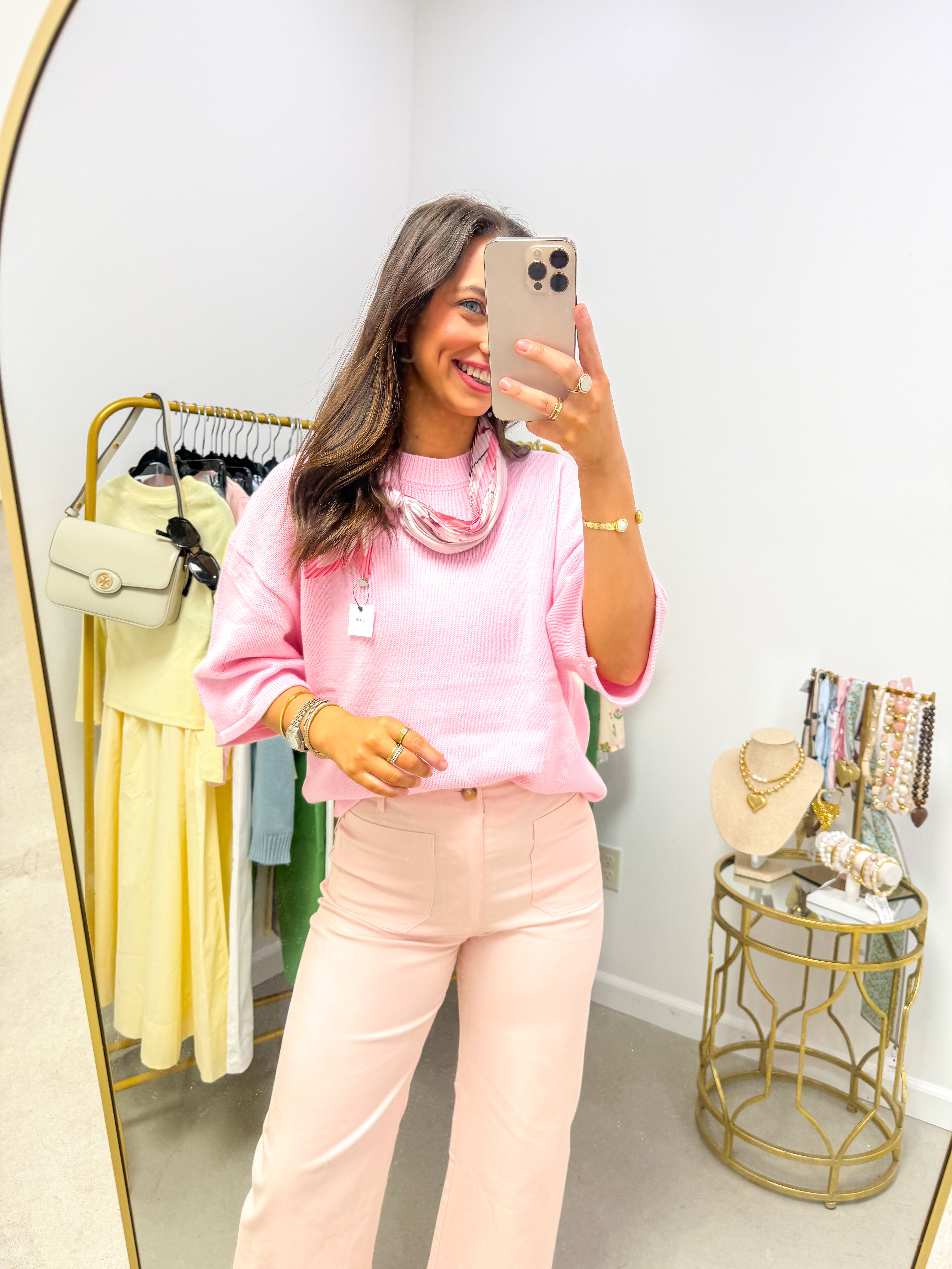 Lainey Soft Pink Crew Top