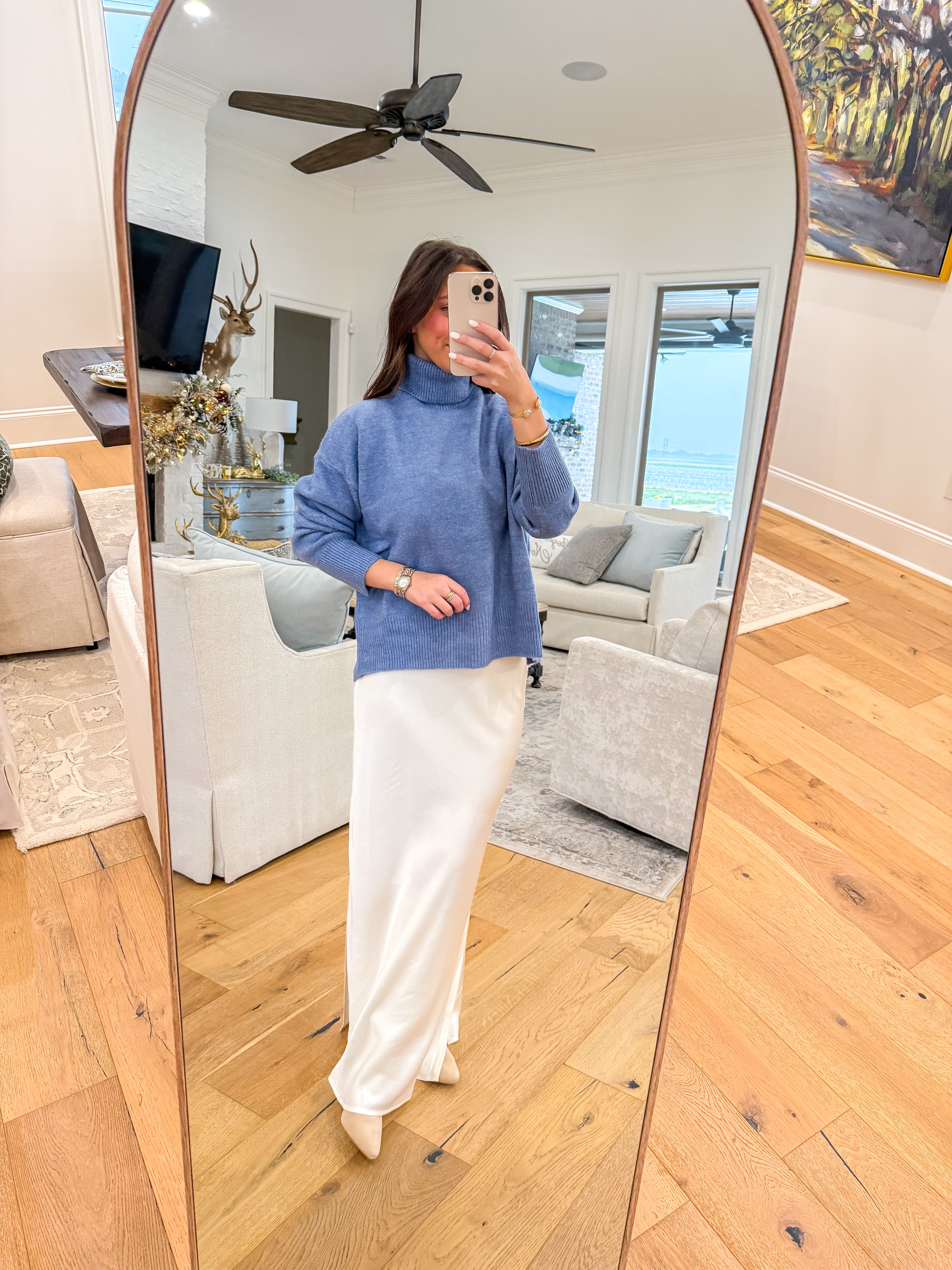 Frosted Morning Blue Turtleneck Sweater