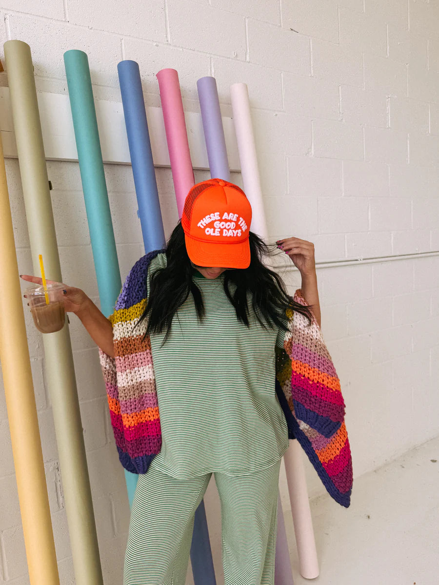 These Are The Good Ole Days Orange Trucker Hat