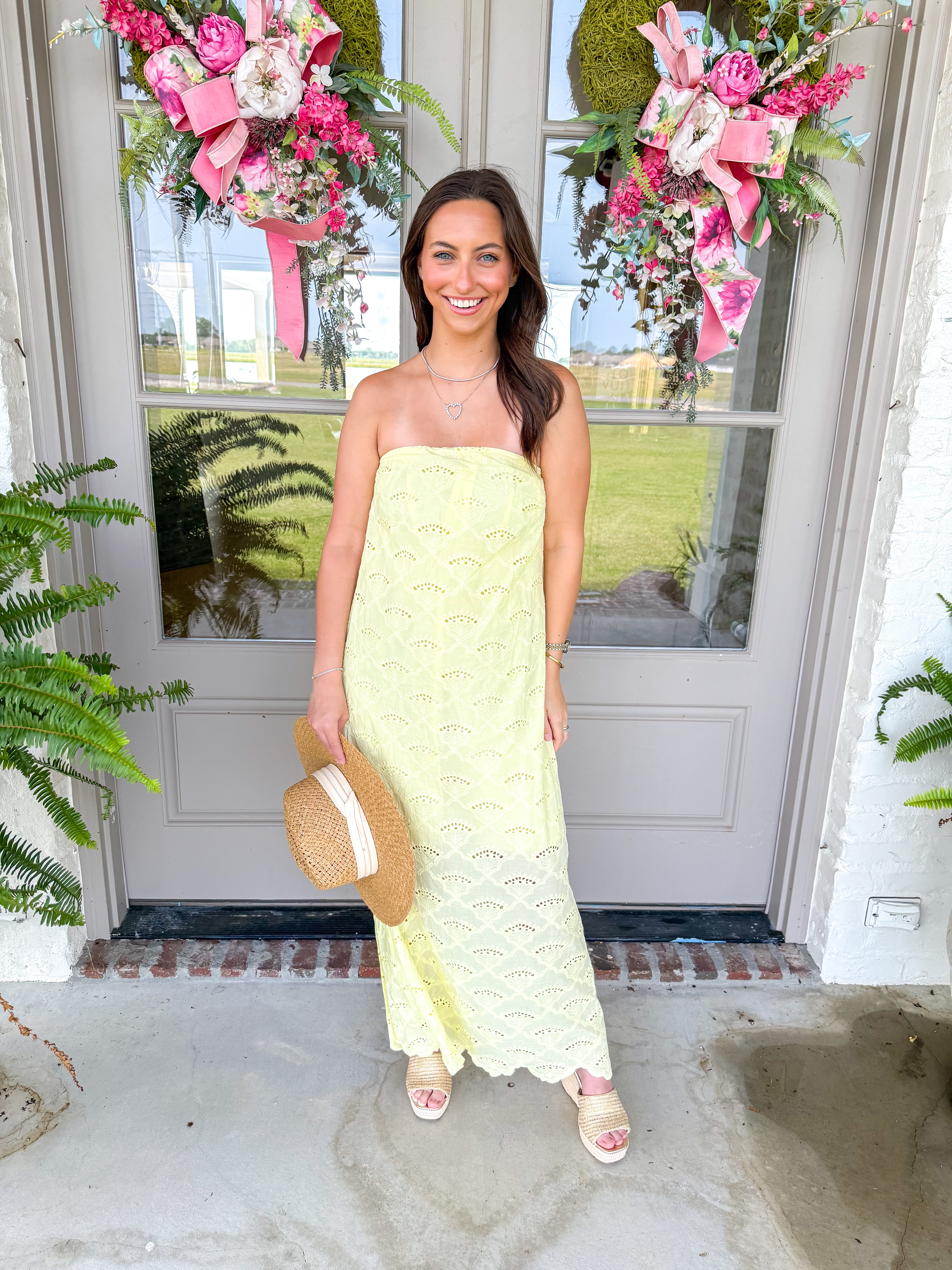 Sunny Days Eyelet Midi Yellow