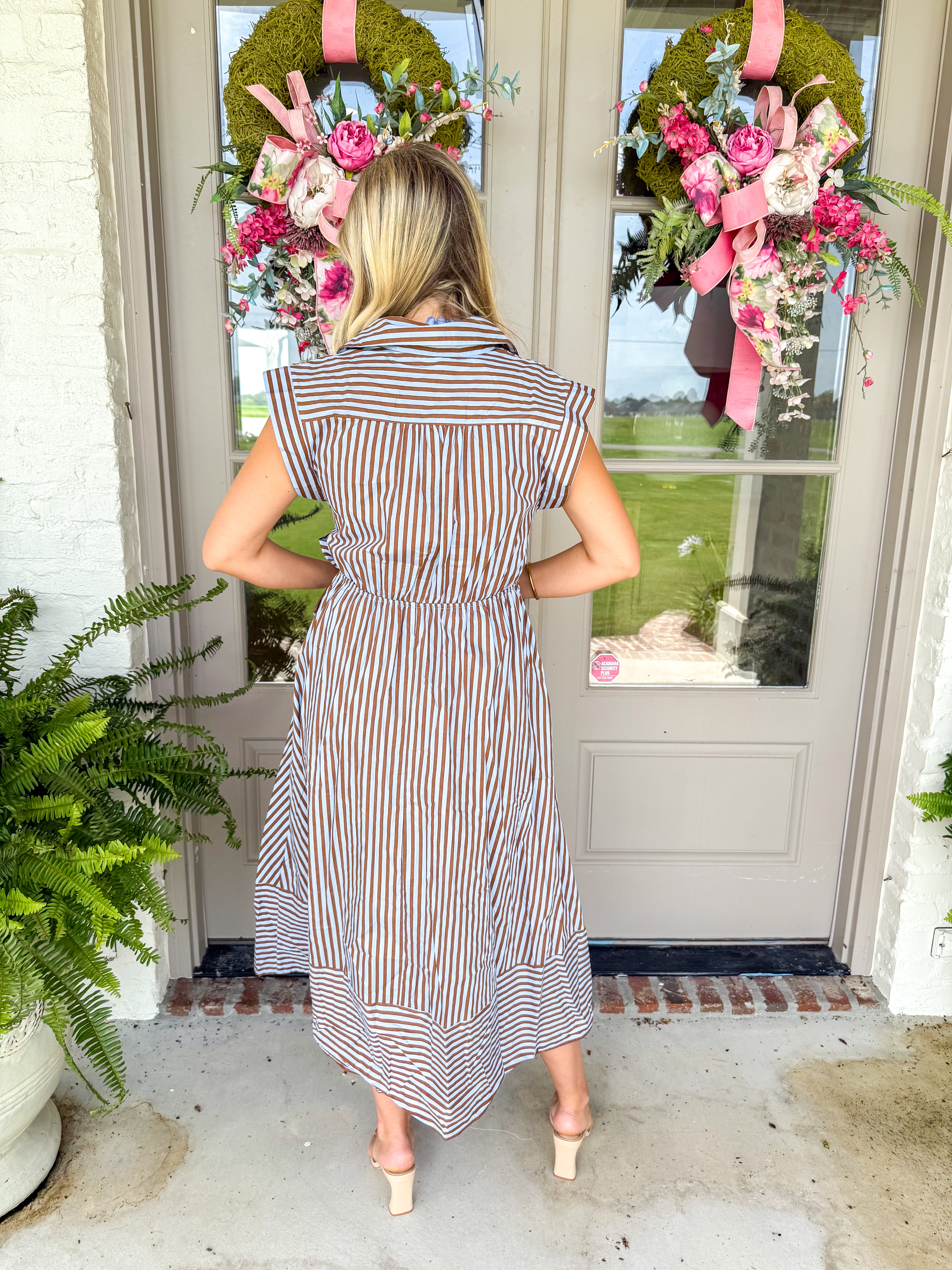 Nantucket Stripe Dress Blue/Brown