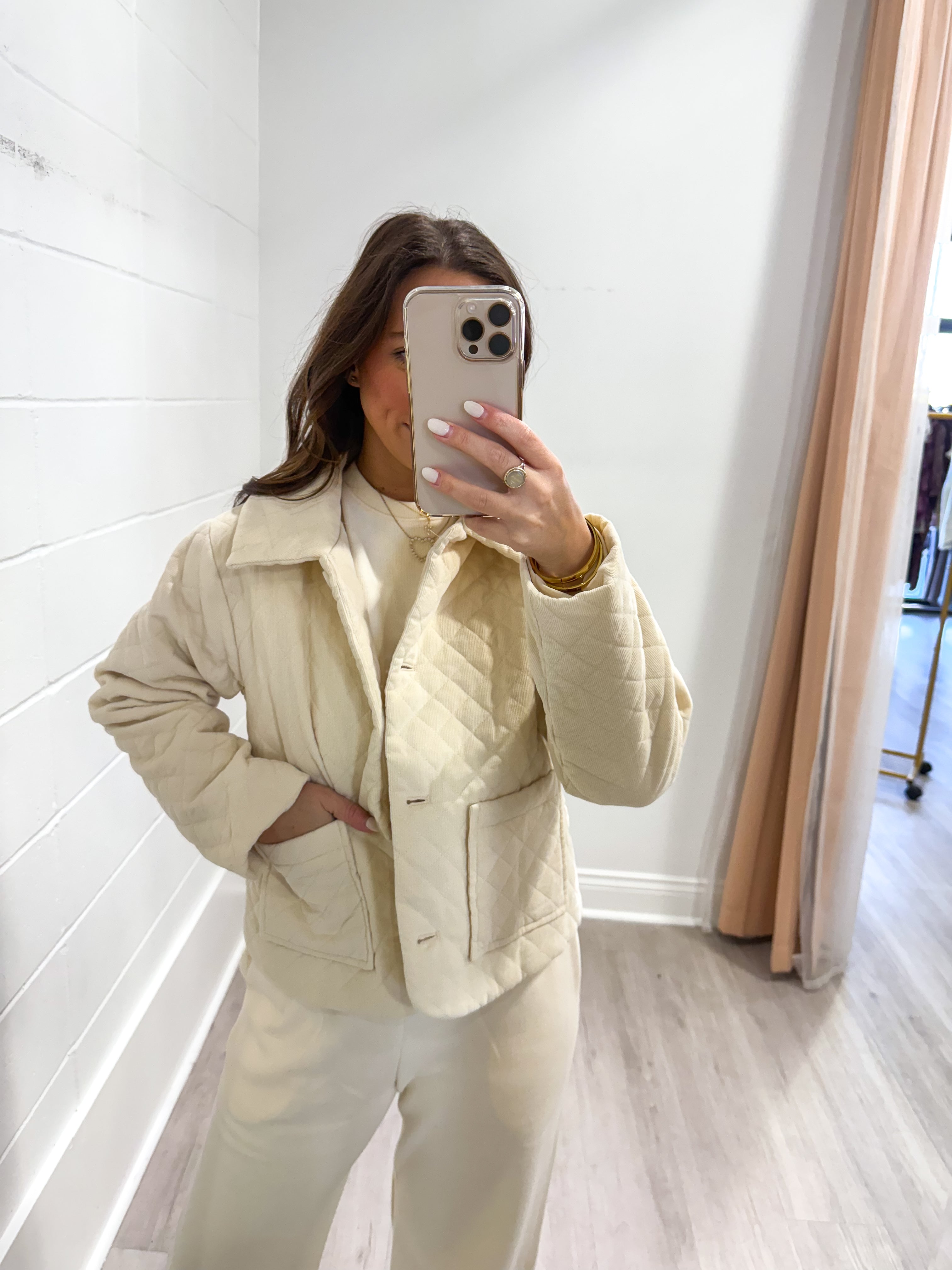 Chandler Quilted Ivory Jacket