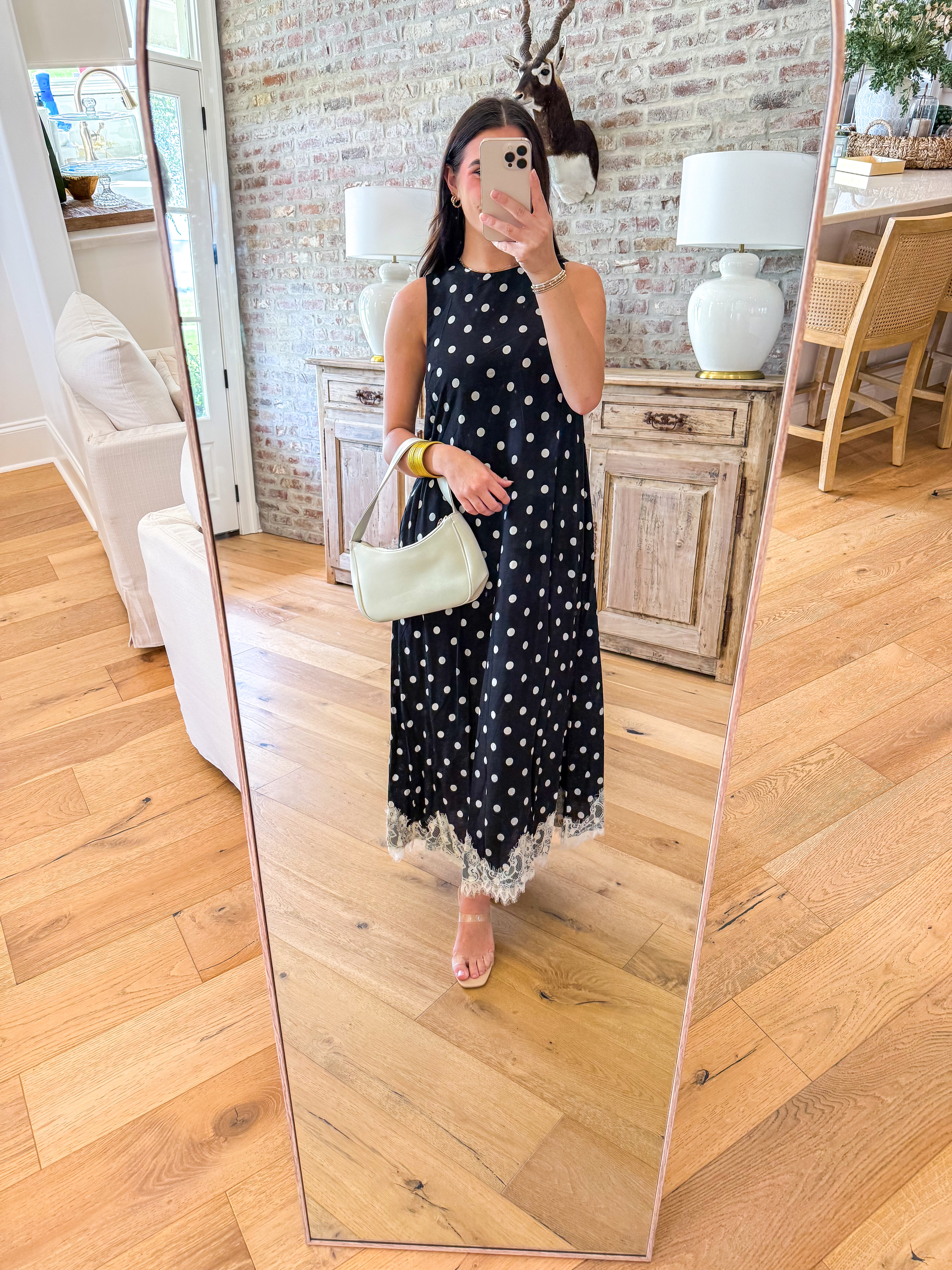 Dotted With Grace Midi Dress Black