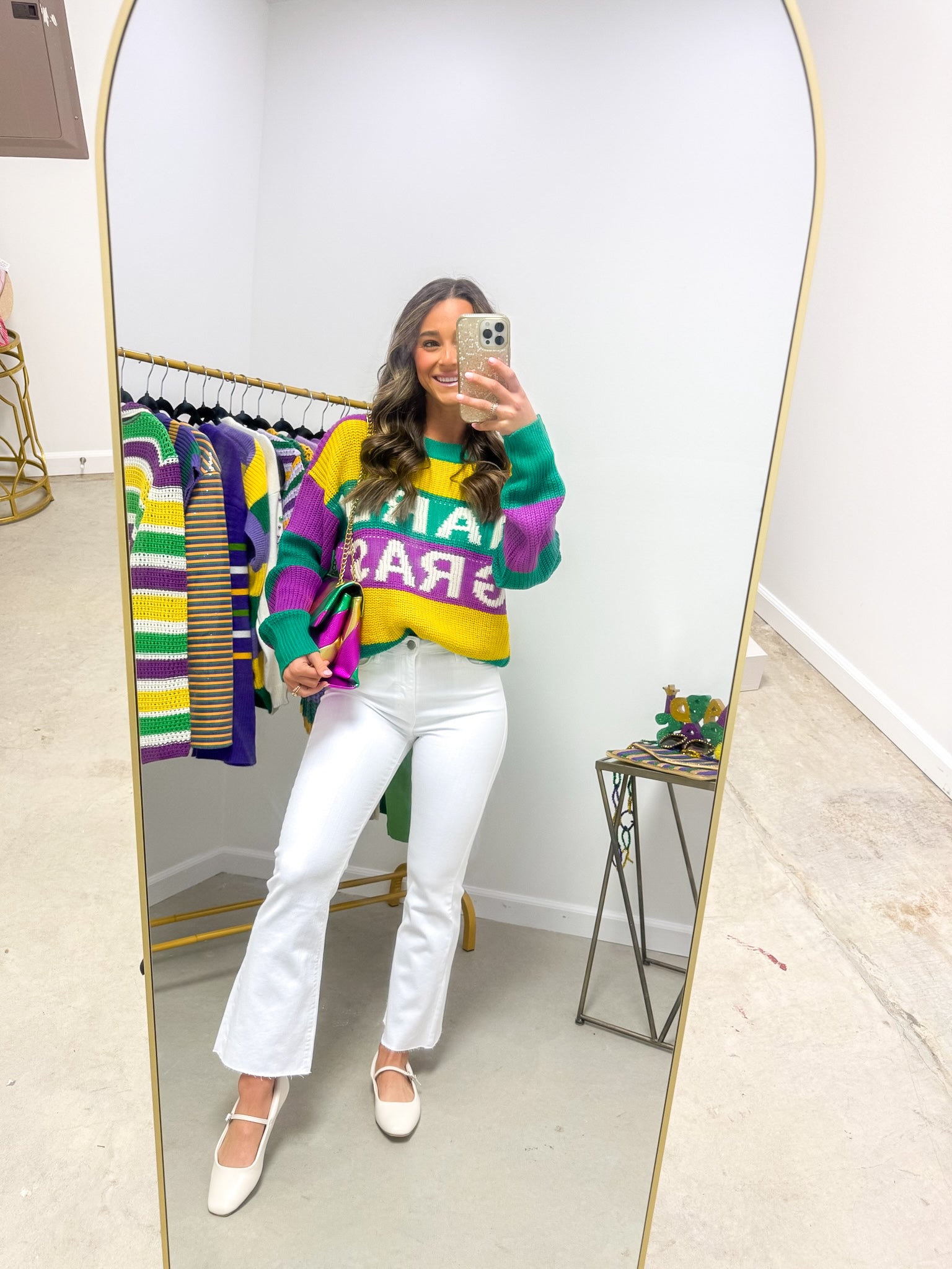 Mardi Gras Knit Sweater