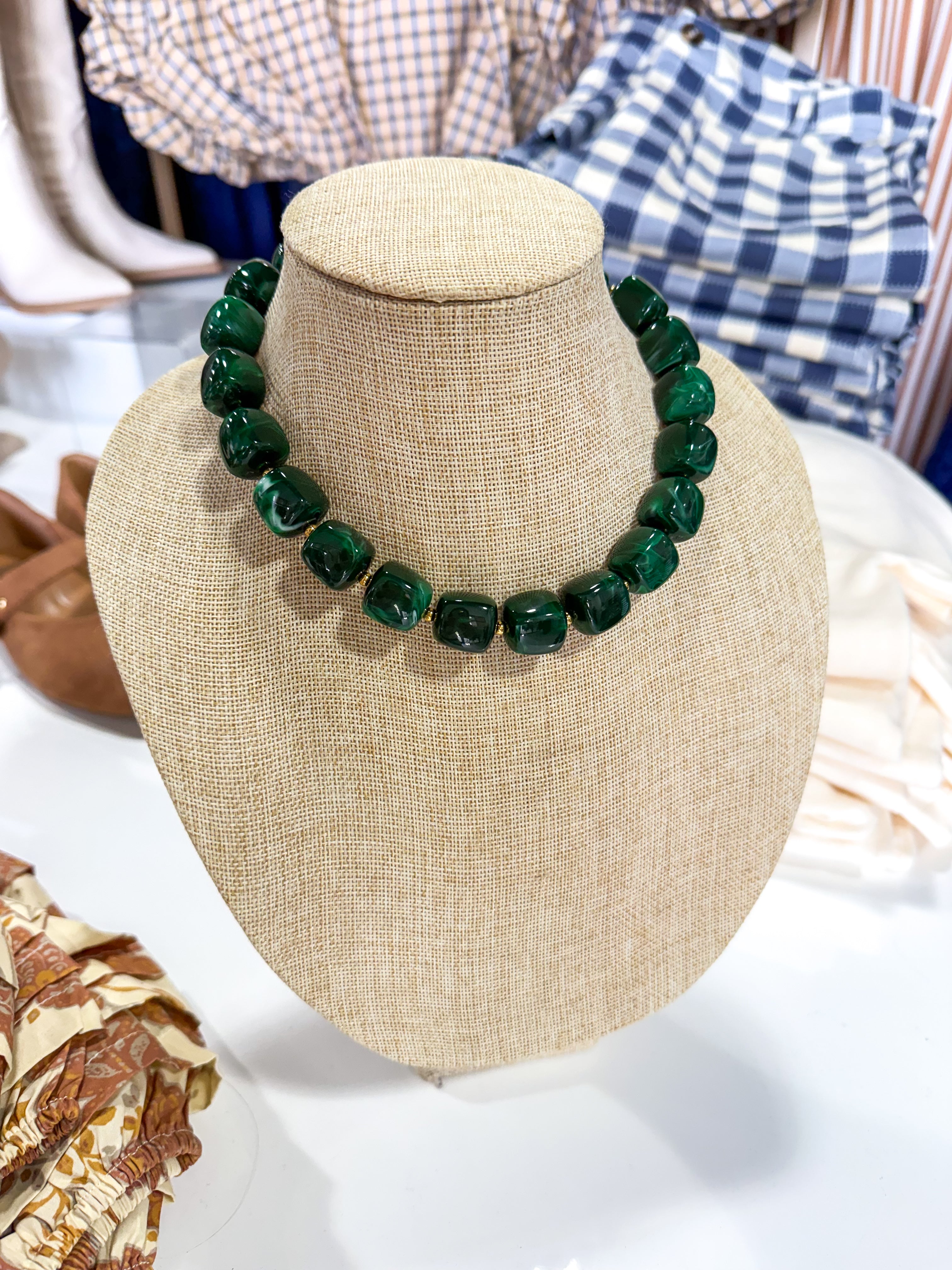 Green Large Beaded Necklace
