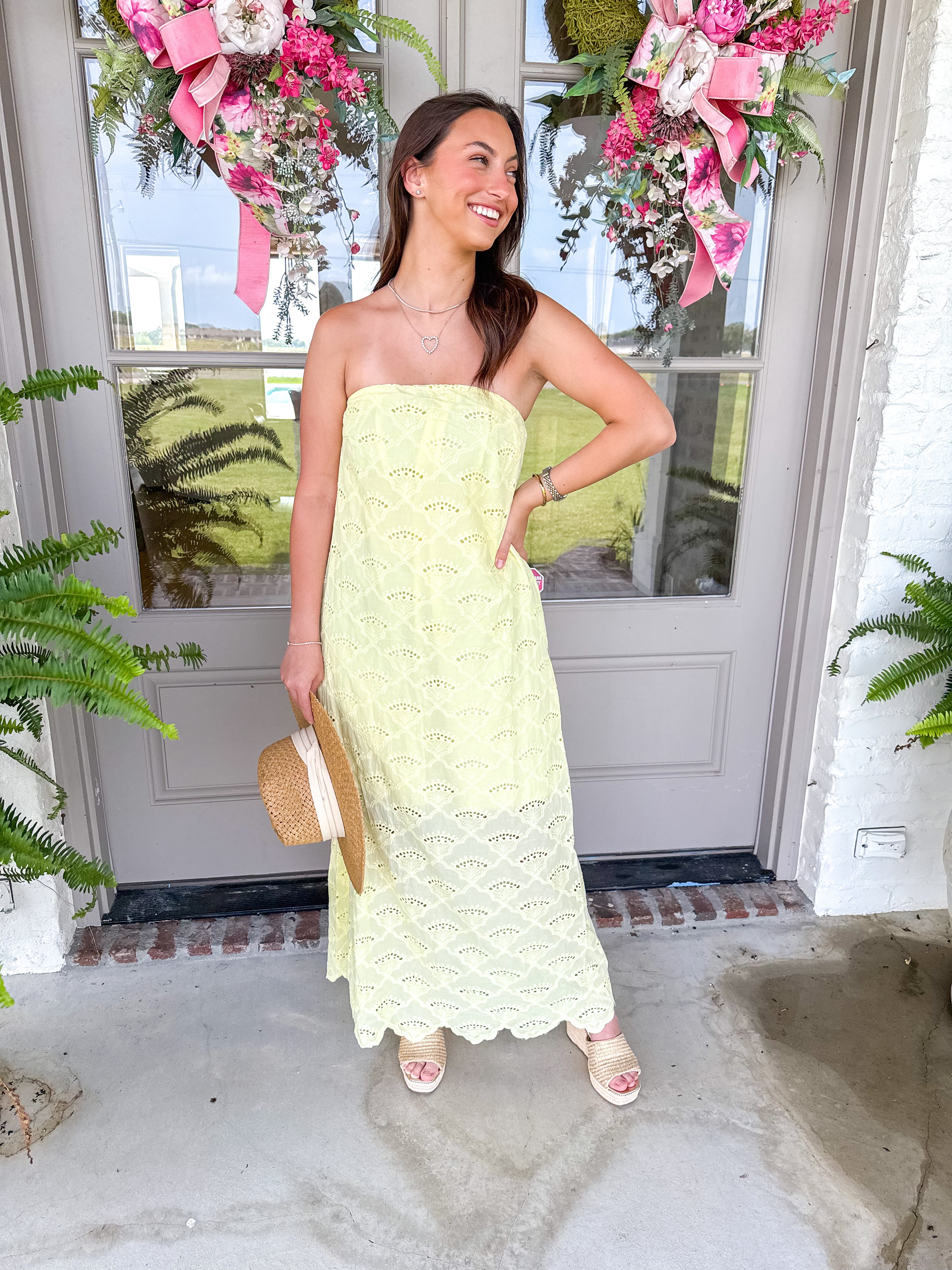 Sunny Days Eyelet Midi Yellow