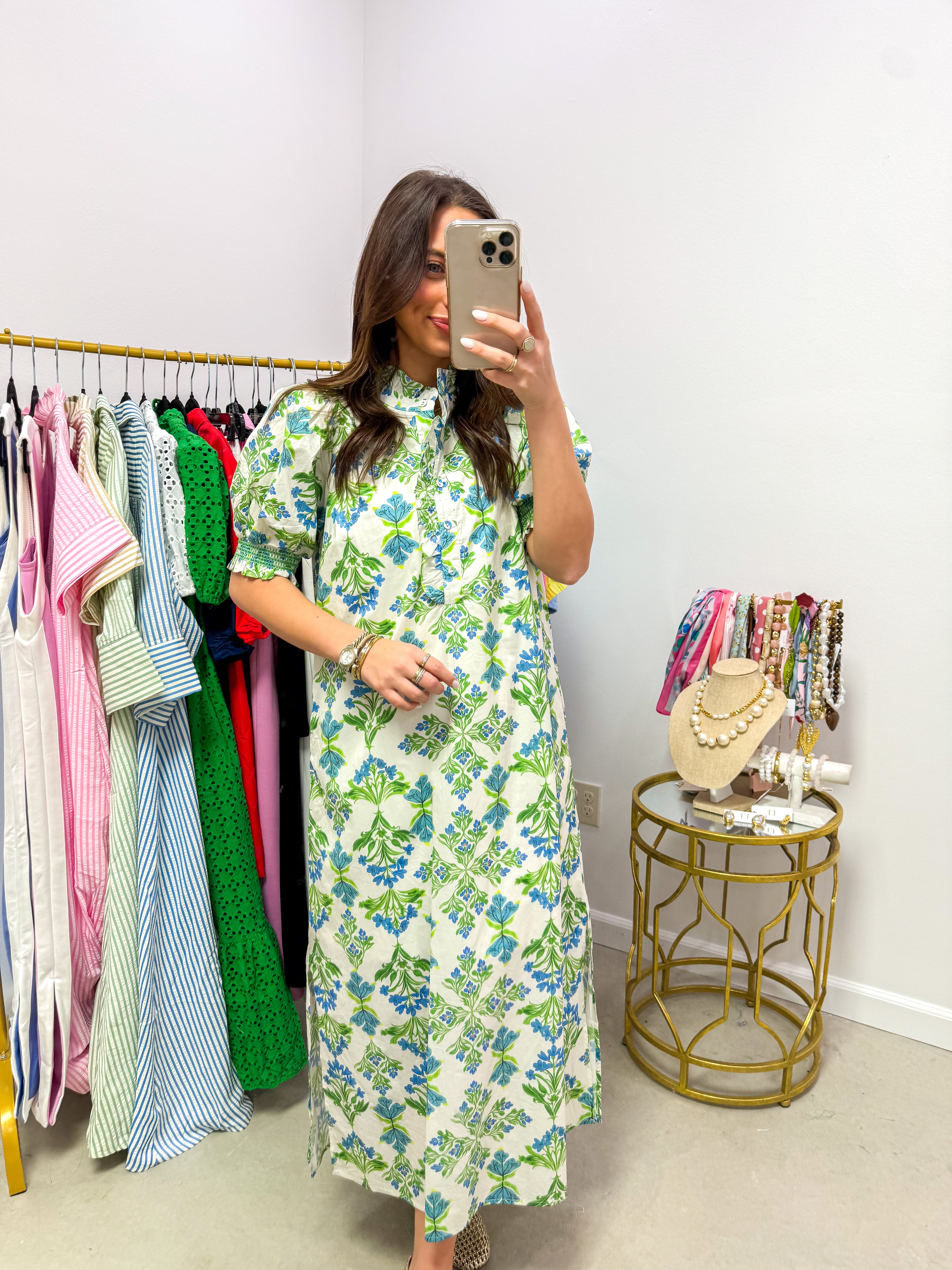 Elosie Green Floral Midi