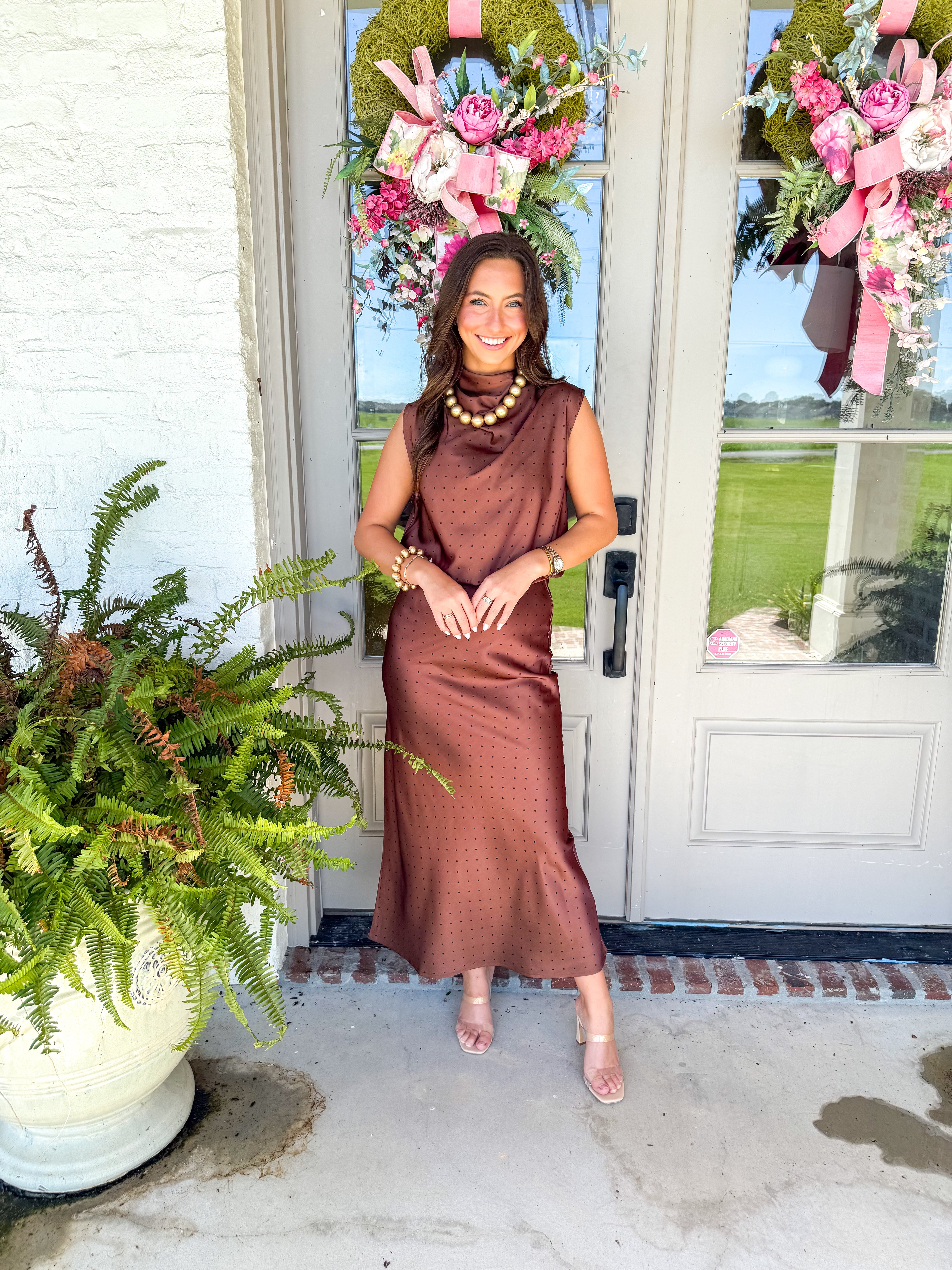 Dotted Darling Midi Skirt Mocha