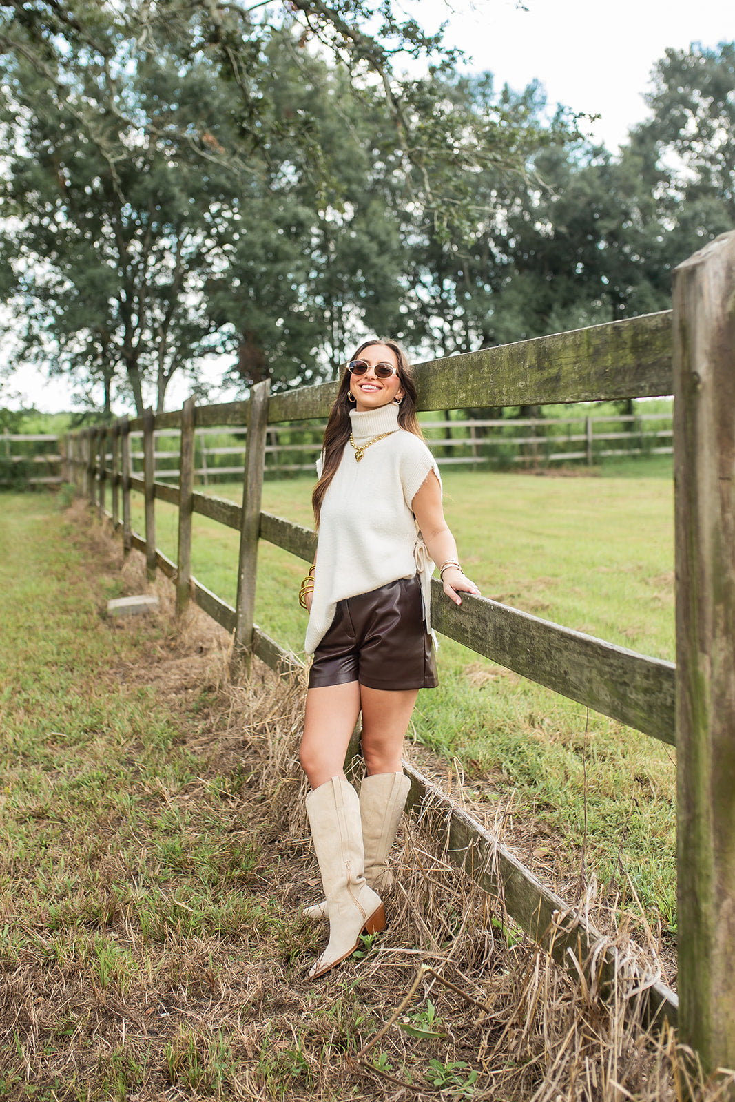 Cream Turtleneck Vest