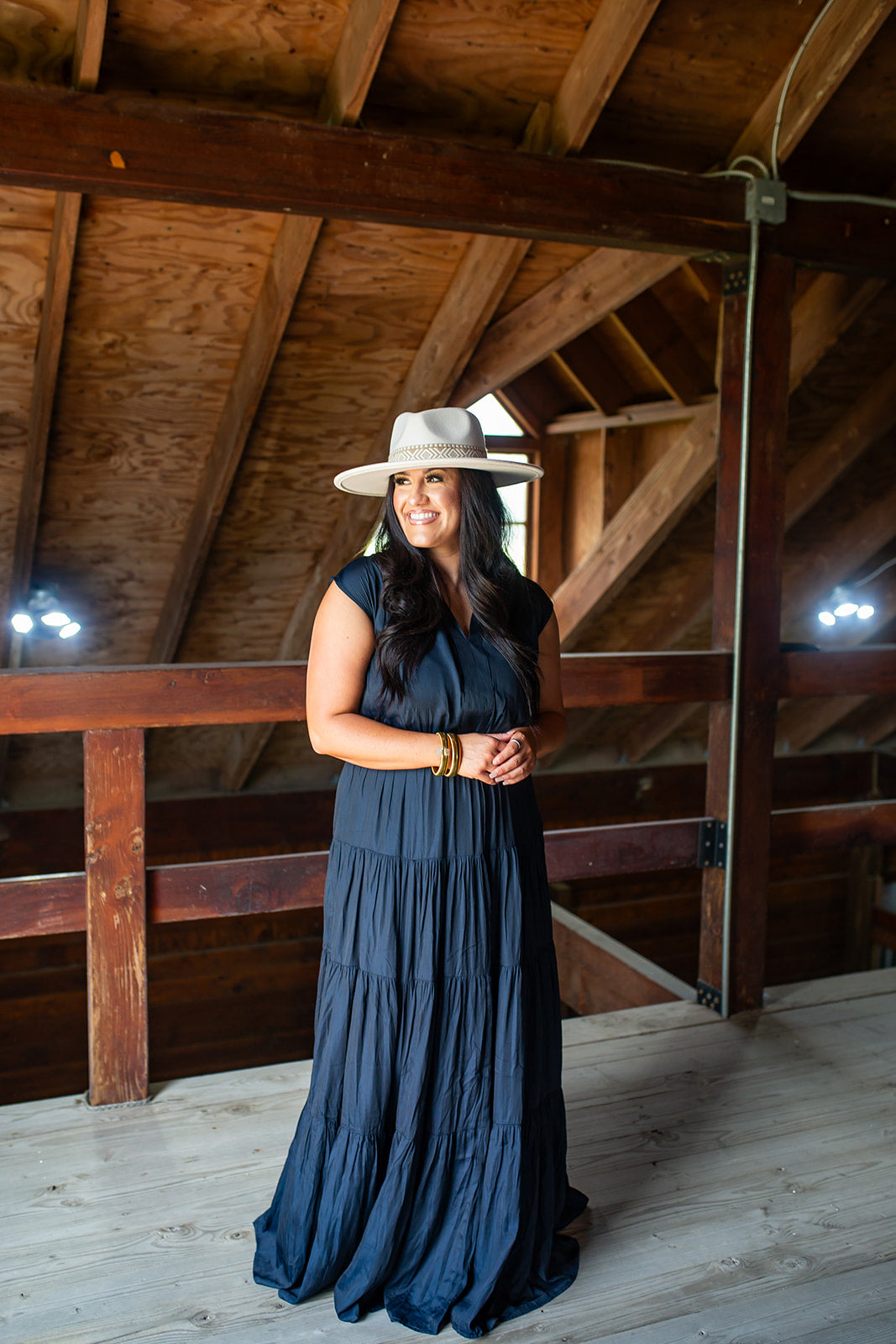 Like What I Like Silk Navy Maxi