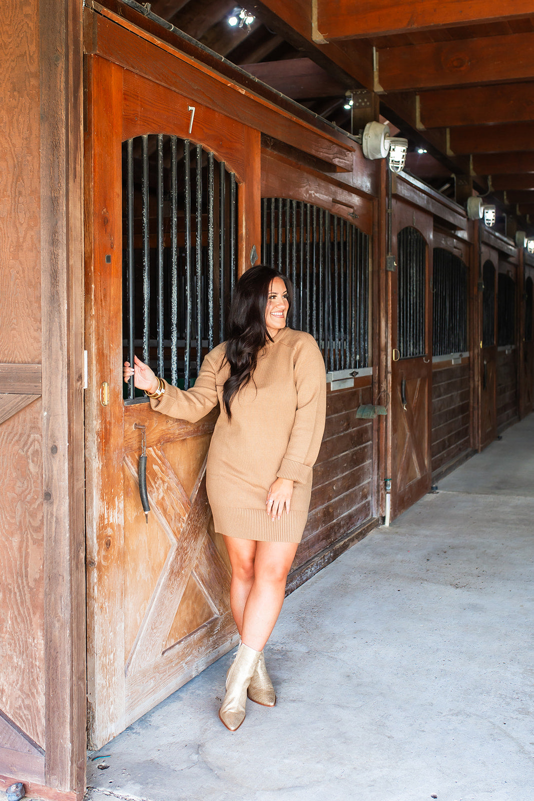 Act Natural Sweater Mini Dress Camel