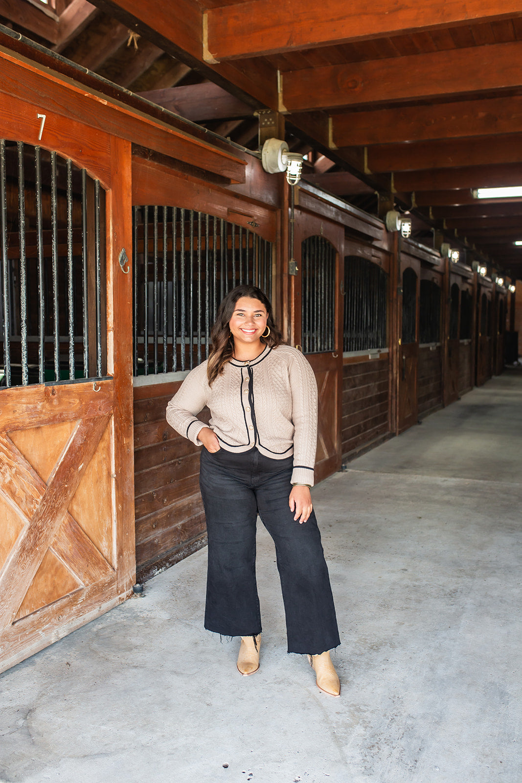 My Girl Taupe Cardigan Sweater